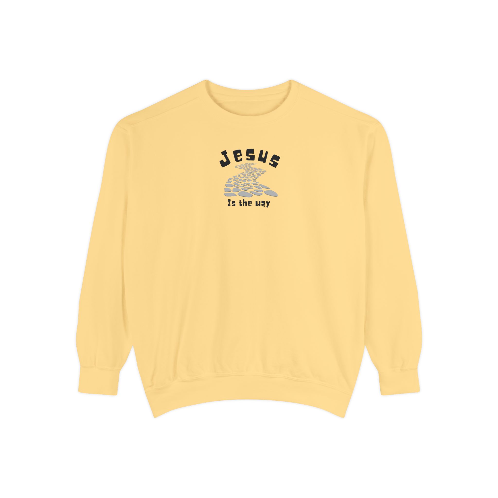 Jesus is the Way – "Stone Path" Vintage Garment-Dyed Sweatshirt - Imagen 11