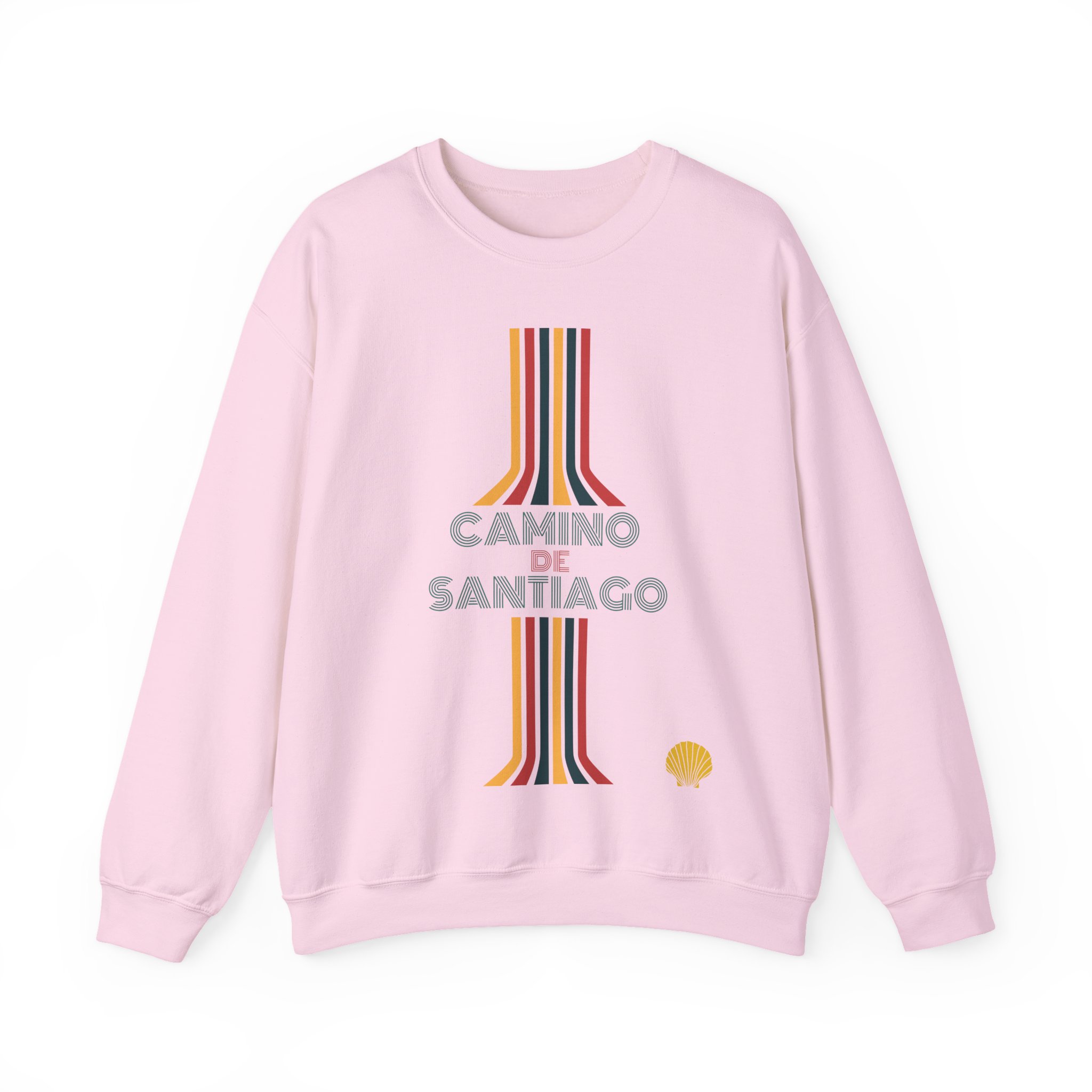Camino de Santiago – "Retro Vertical Flow" Classic Unisex Crewneck T-Shirt - Imagen 5