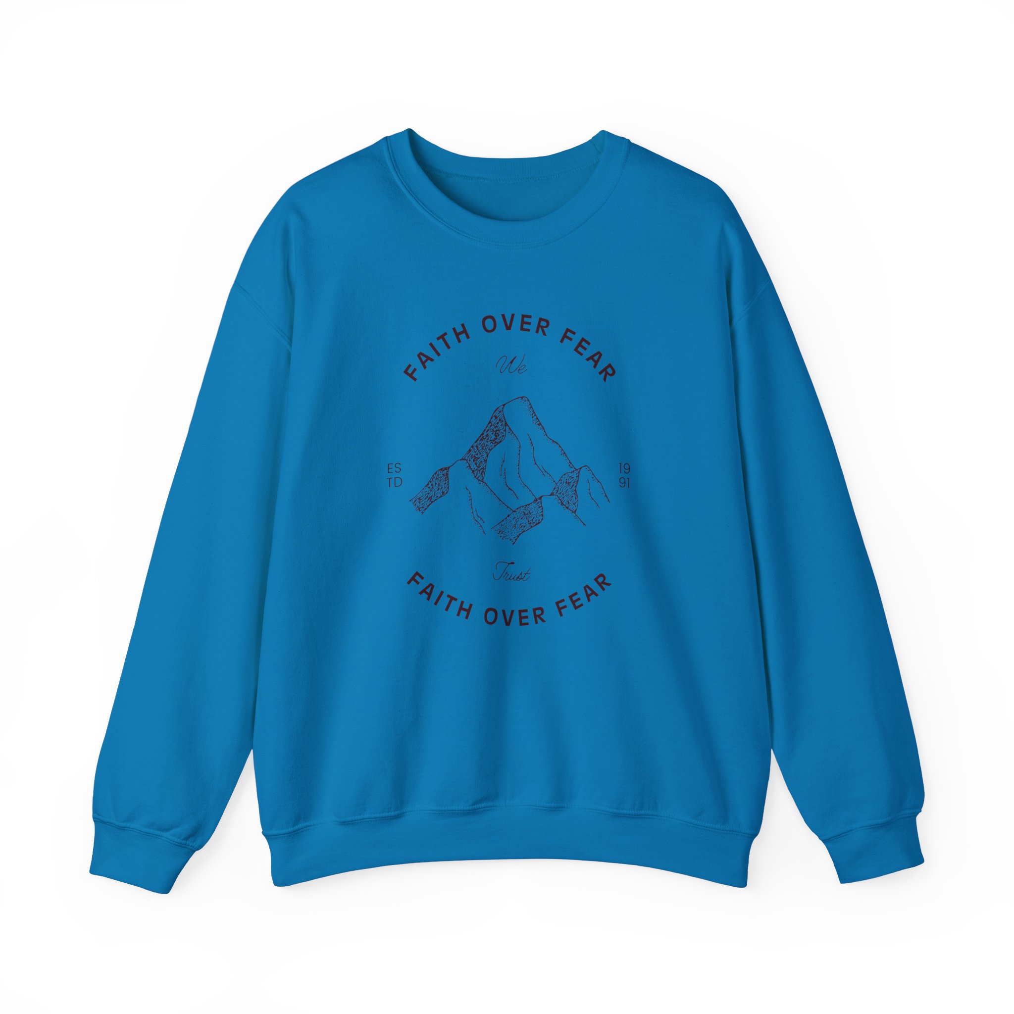 Faith Over Fear – "Mountain Legacy" Classic Heavy Blend Crewneck Sweatshirt - Imagen 7