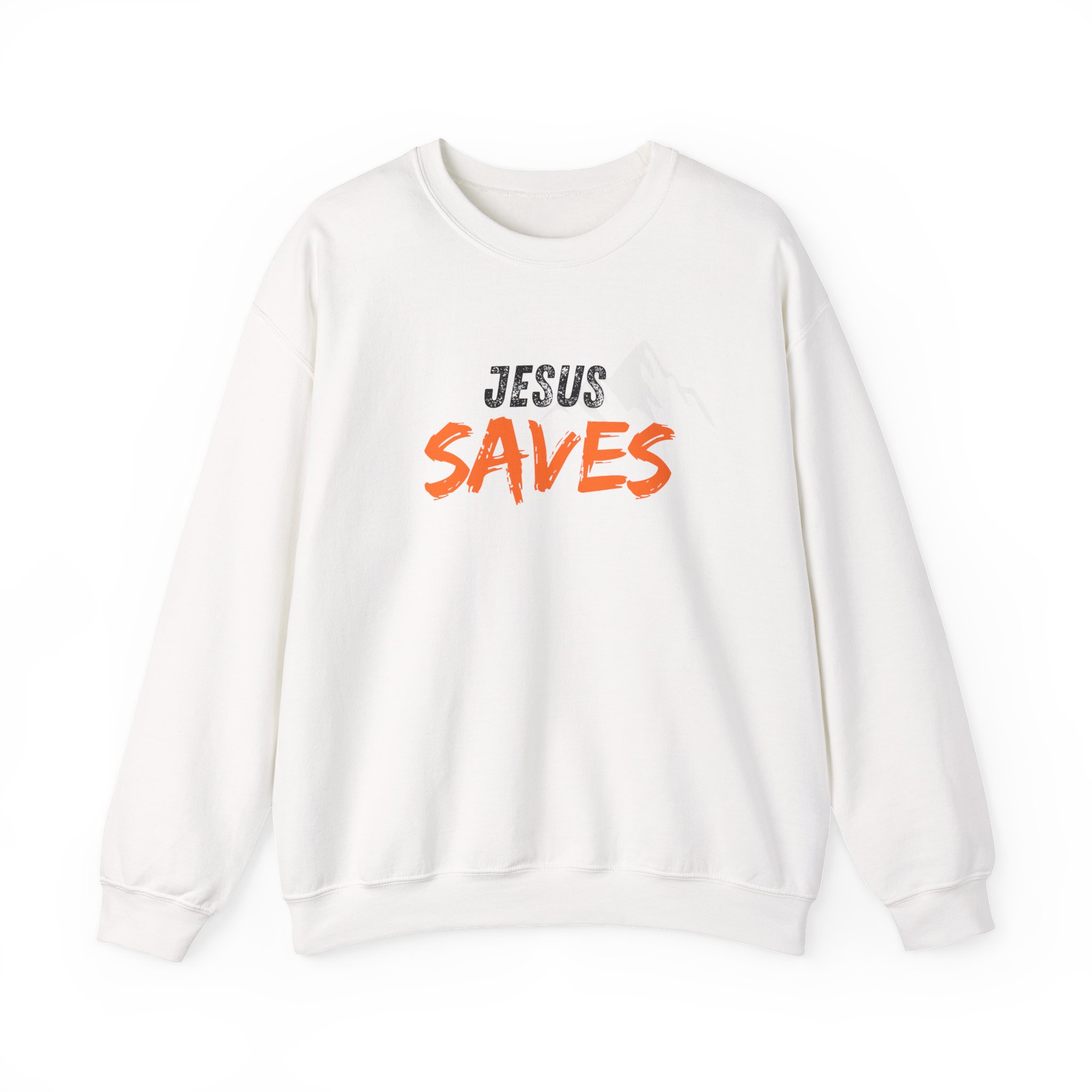 Jesus Saves – "Mountain Rescue" Classic Heavy Blend Crewneck Sweatshirt - Imagen 2