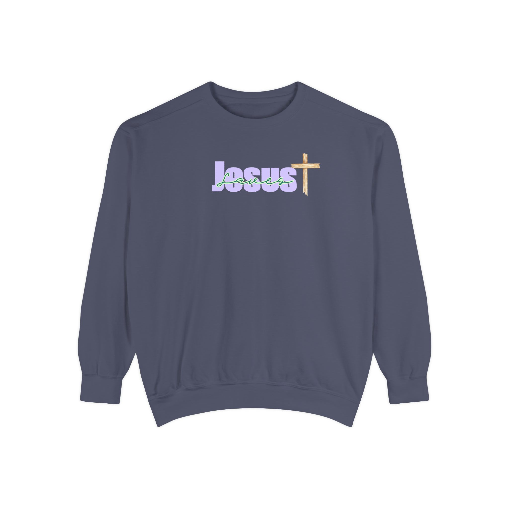 Jesus Saves – "Organic Wood" Vintage Garment-Dyed Sweatshirt - Imagen 7
