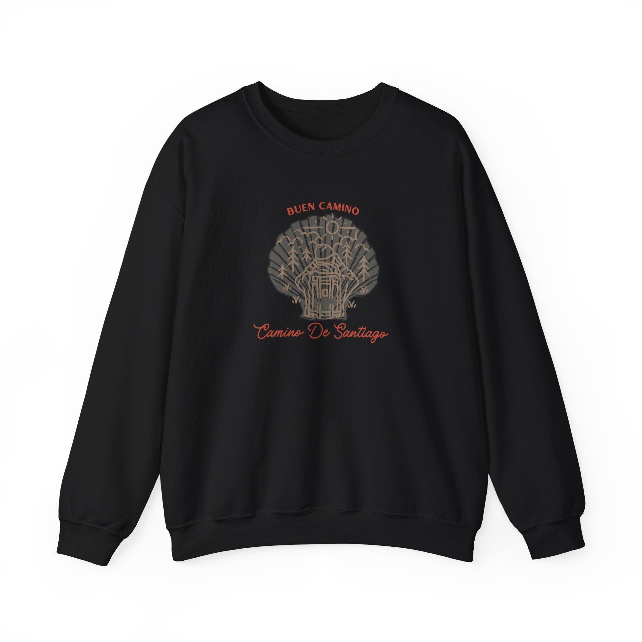 Camino de Santiago – "Rustic Scallop Journey" Classic Heavy Blend Crewneck Sweatshirt - Imagen 3