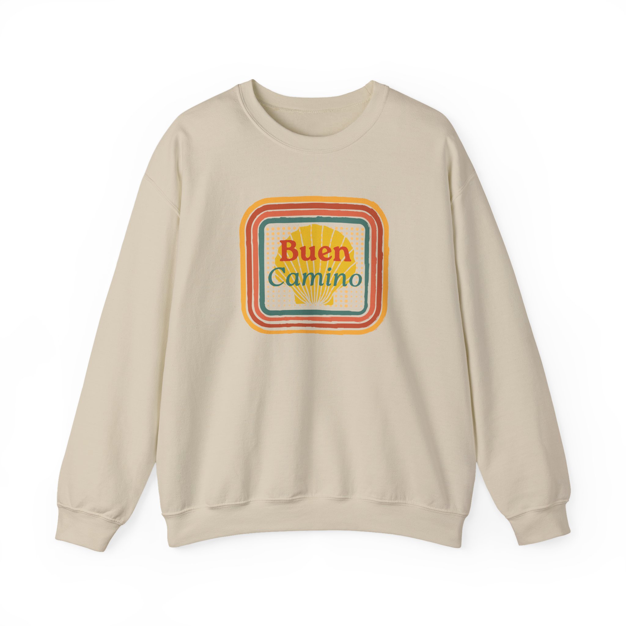 Camino de Santiago – "Retro Shell Badge" Classic Heavy Blend Crewneck Sweatshirt