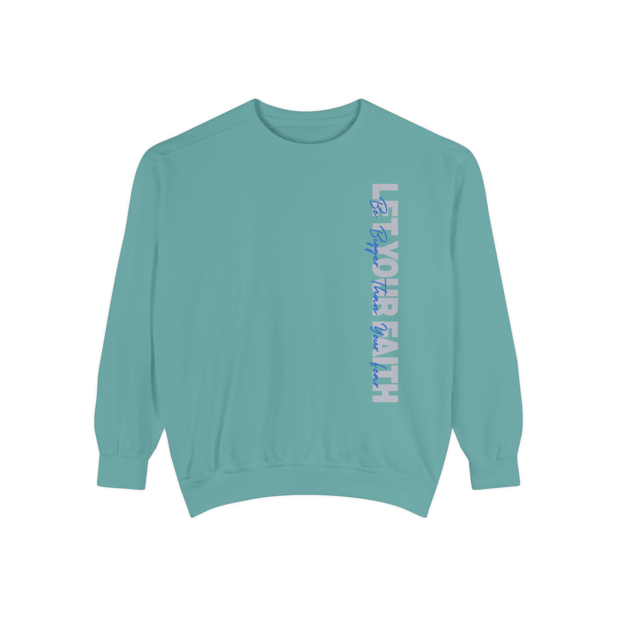 Faith Over Fear – "Modern Overlay" Vintage Garment-Dyed Sweatshirt - Imagen 9
