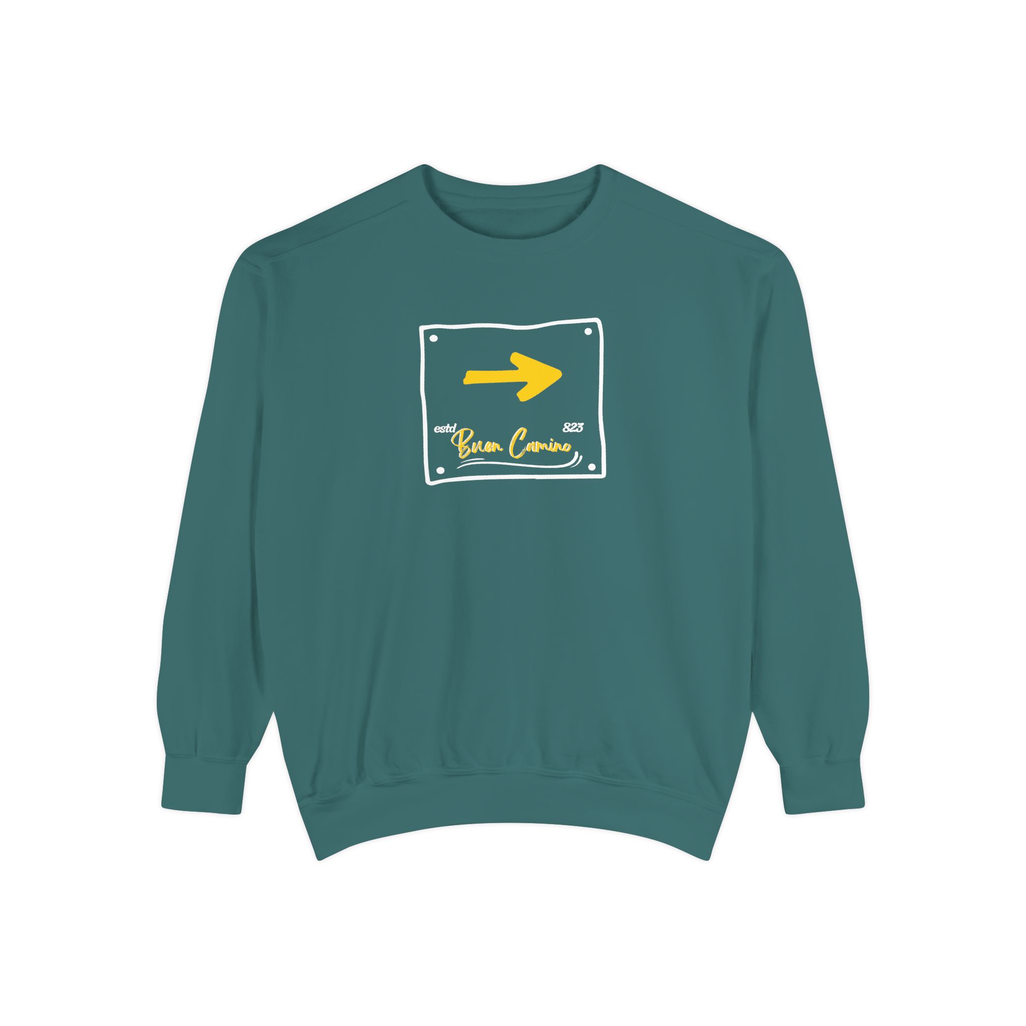Camino de Santiago – "The Yellow Arrow" Vintage Garment-Dyed Sweatshirt - Imagen 4