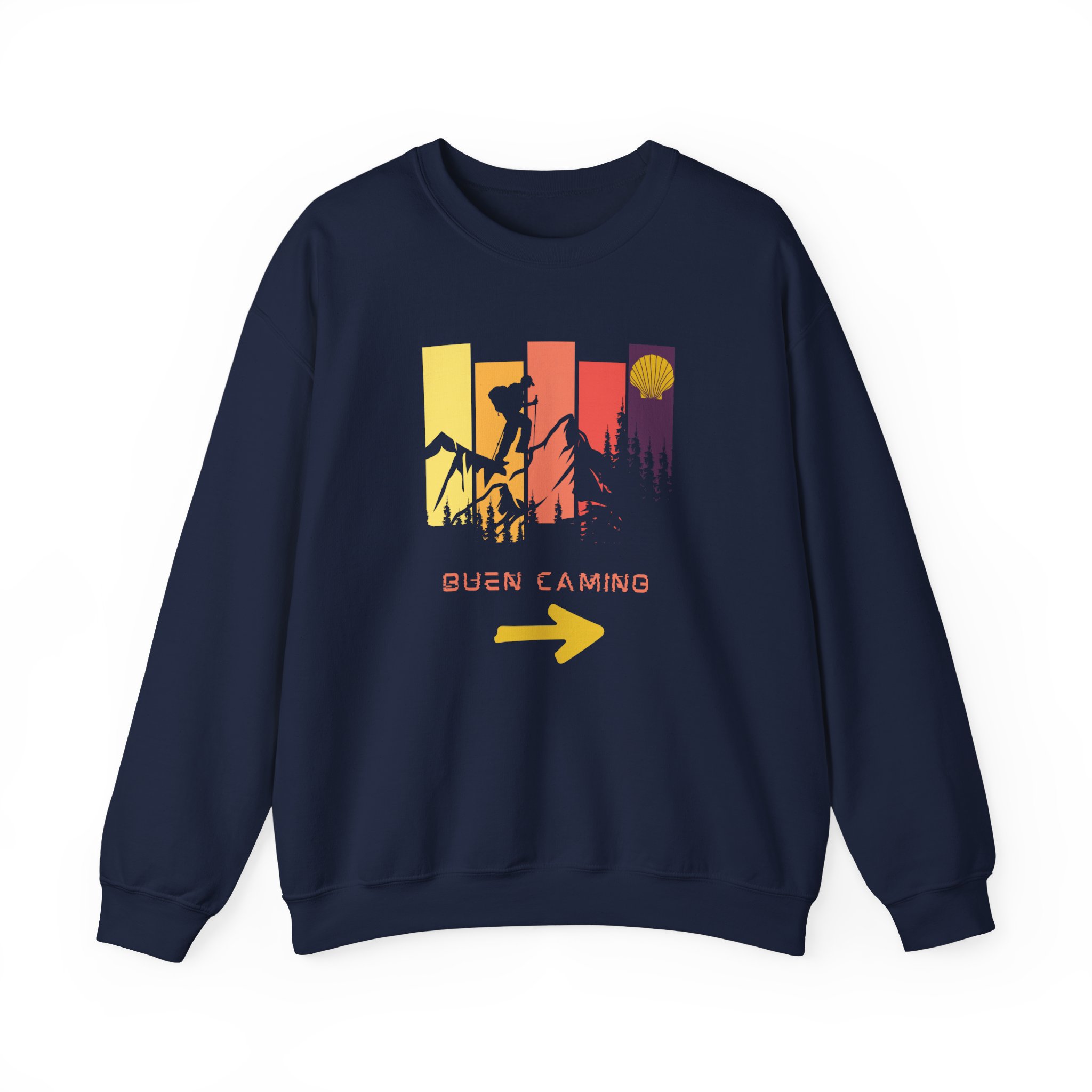 Camino de Santiago – "Retro Peak Hiking" Classic Heavy Blend Crewneck Sweatshirt