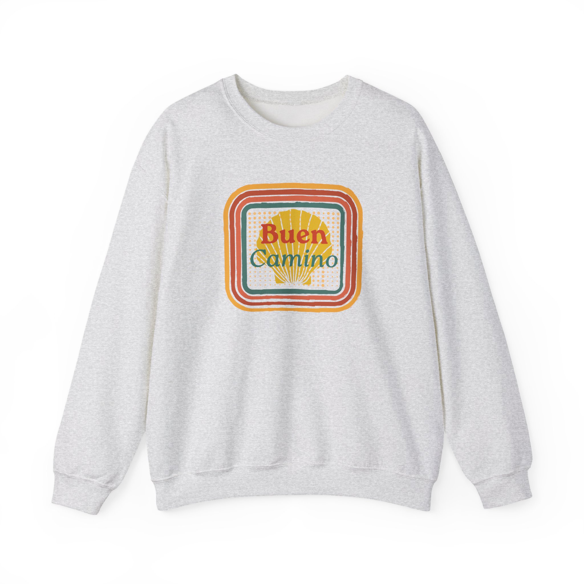 Camino de Santiago – "Retro Shell Badge" Classic Heavy Blend Crewneck Sweatshirt - Imagen 3