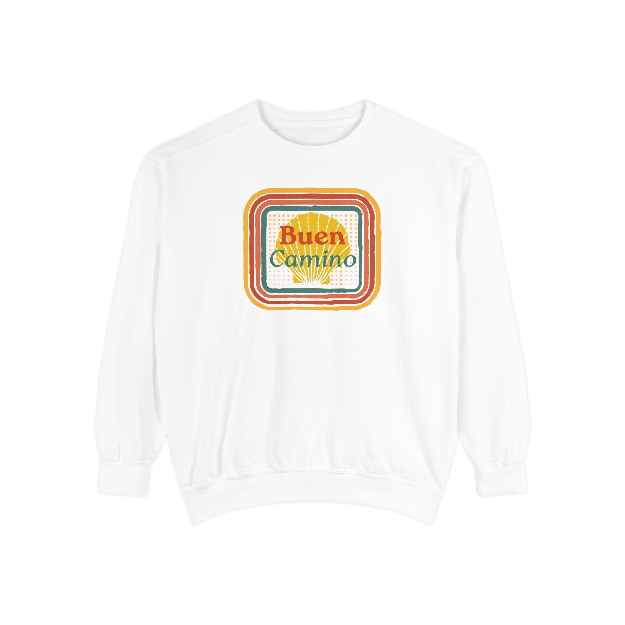 Camino de Santiago – "Retro Shell Badge" Vintage Garment-Dyed Sweatshirt