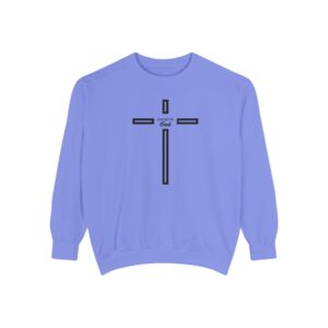 "Child of God" Modern Linear Cross Vintage Garment-Dyed Sweatshirt