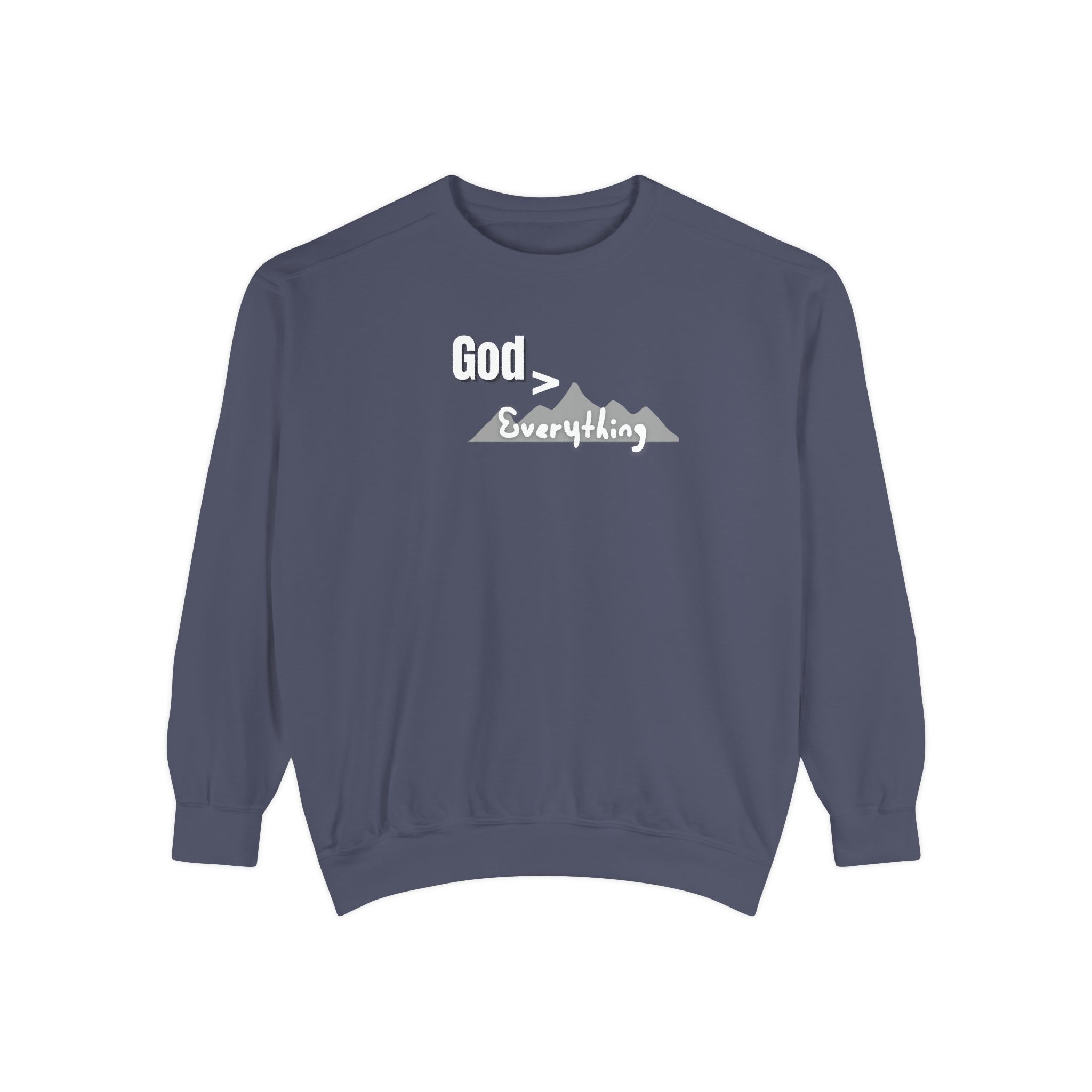 God is Greater – "Mountain Peak" Vintage Garment-Dyed Sweatshirt - Imagen 7