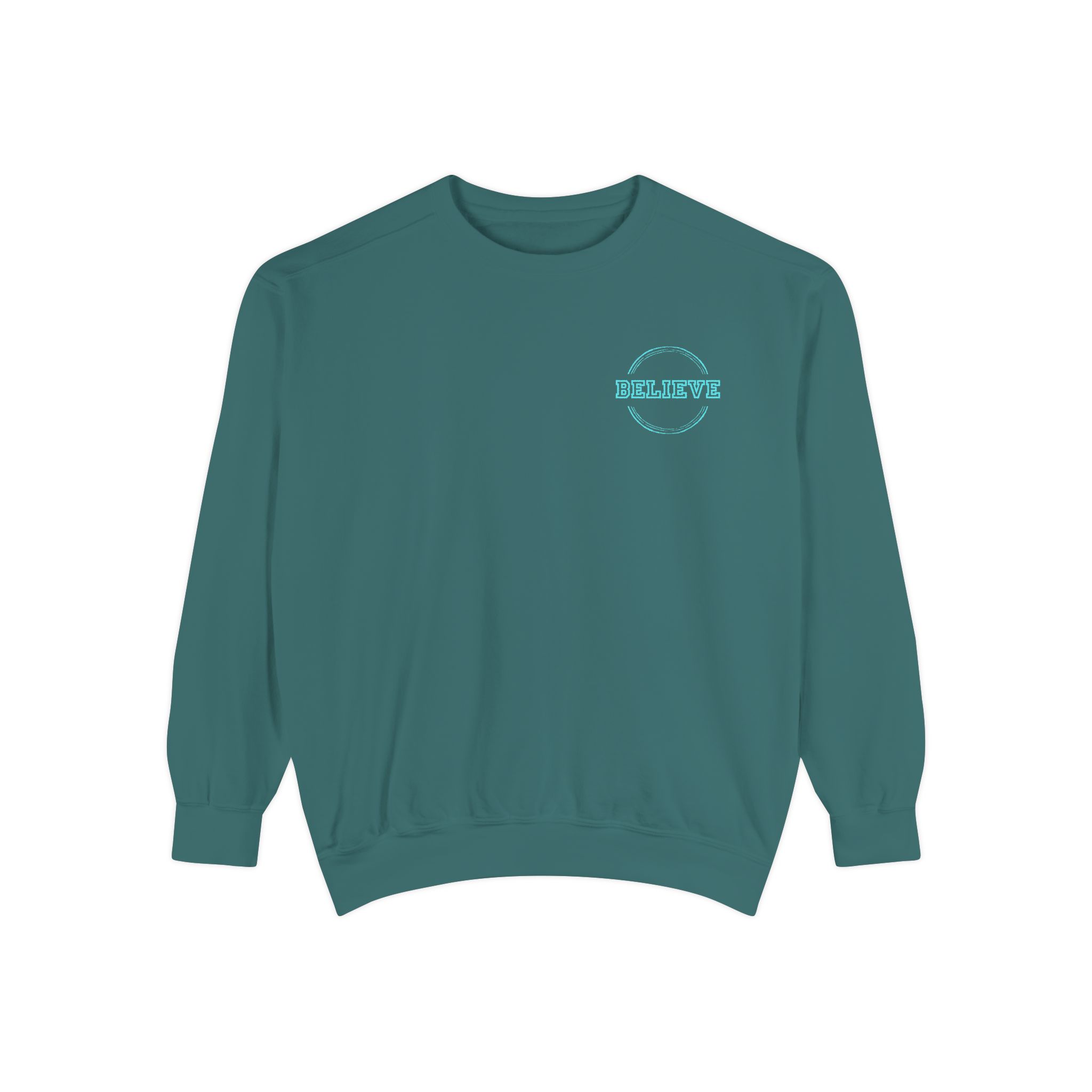 Believe – "Varsity Preppy Circle" Vintage Garment-Dyed Sweatshirt - Imagen 2