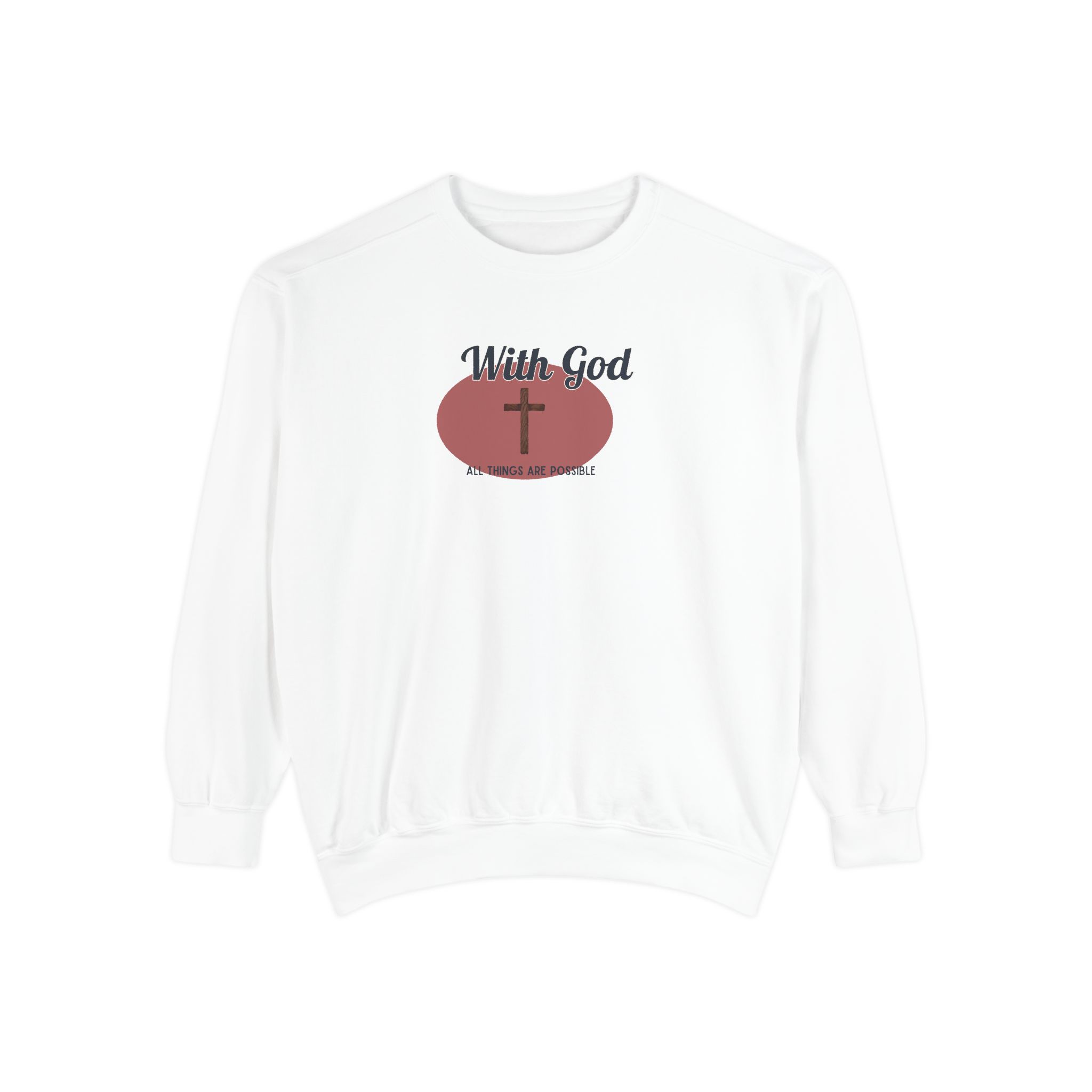 With God All Things Are Possible – "Earthy Heritage" Vintage Garment-Dyed Sweatshirt - Imagen 6