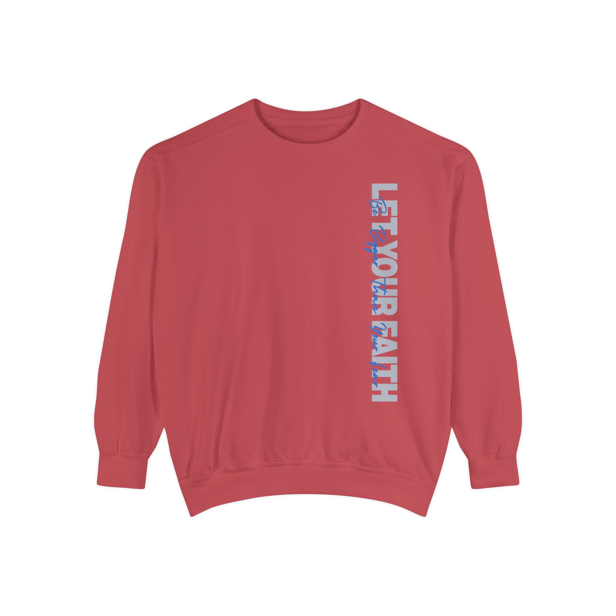 Faith Over Fear – "Modern Overlay" Vintage Garment-Dyed Sweatshirt - Imagen 6