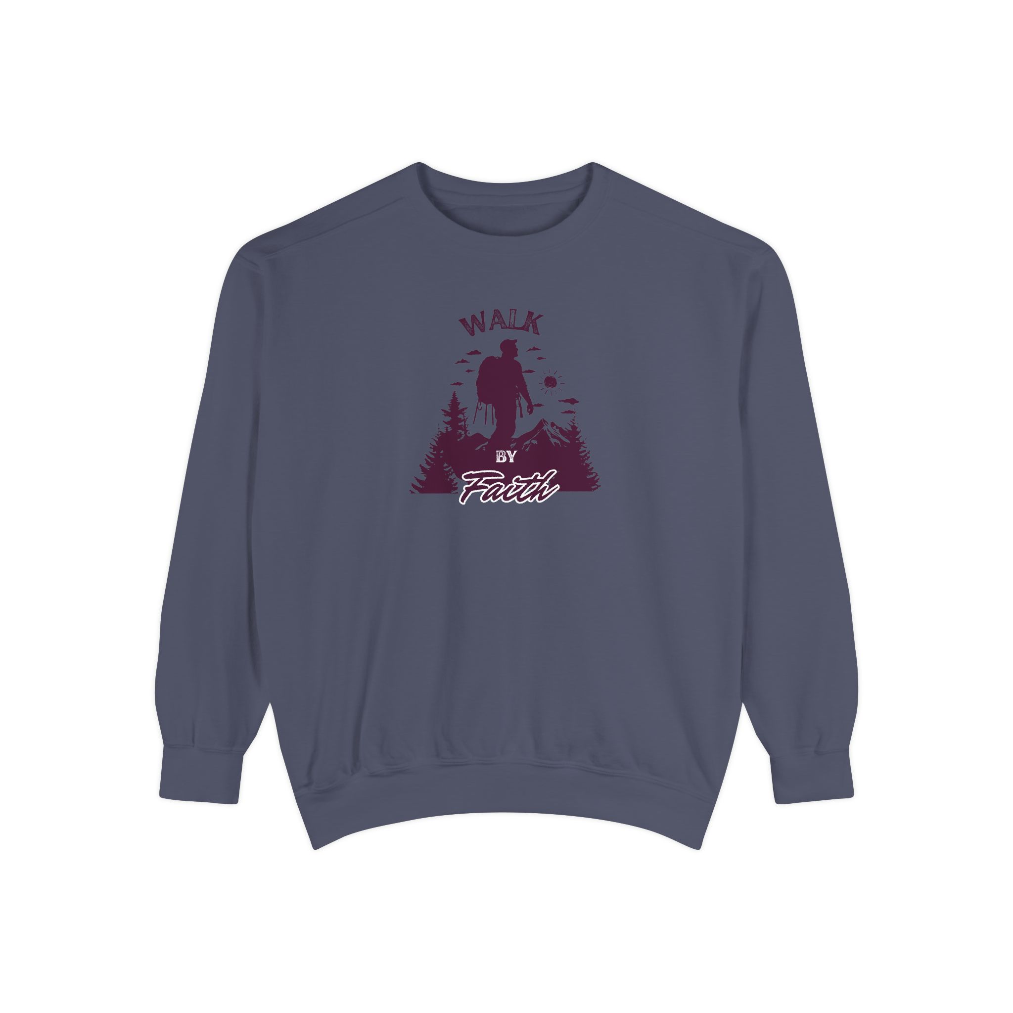 Walk by Faith – "Mountain Journey" Vintage Garment-Dyed Sweatshirt - Imagen 10