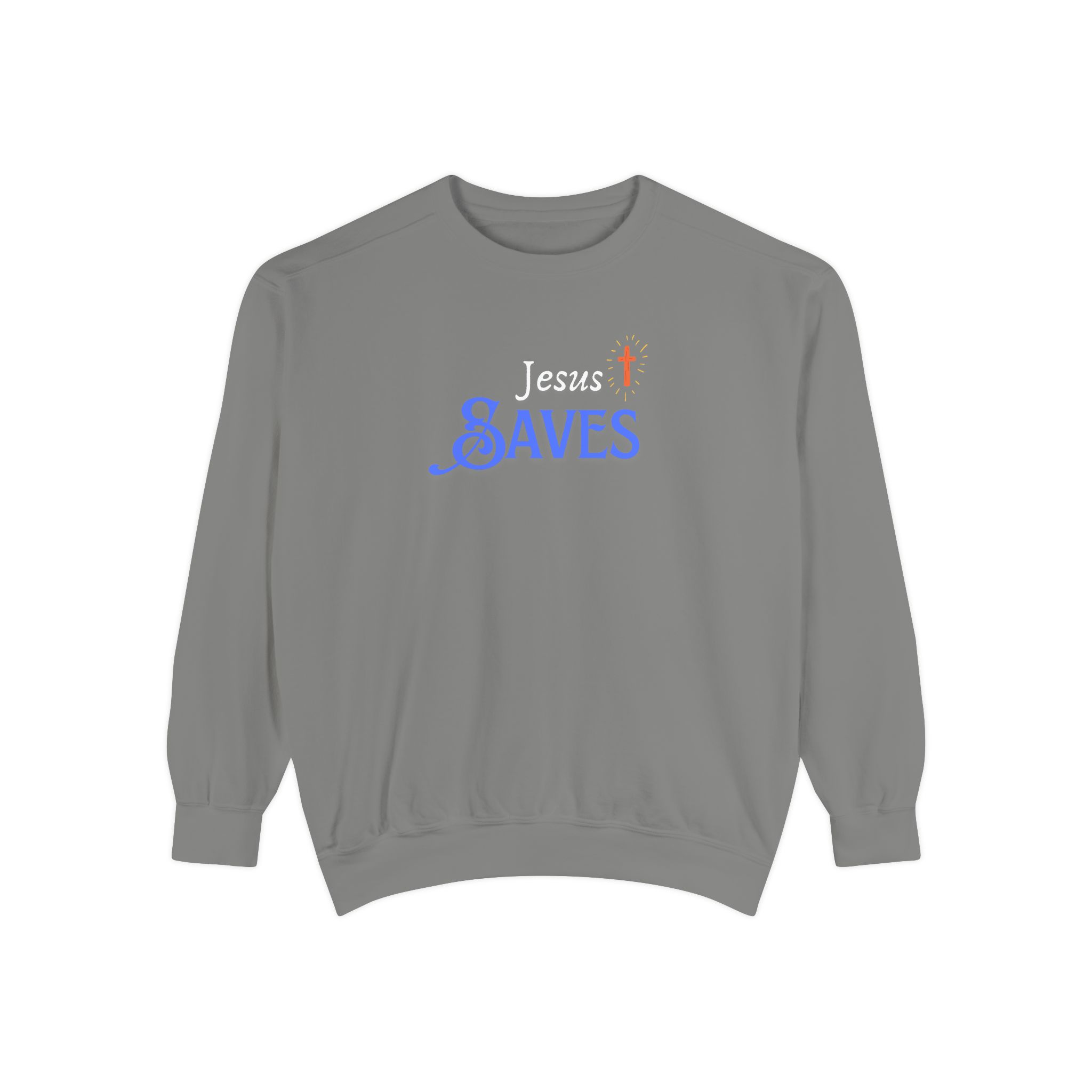 Jesus Saves – "Radiant Hope" Vintage Garment-Dyed Sweatshirt - Imagen 5