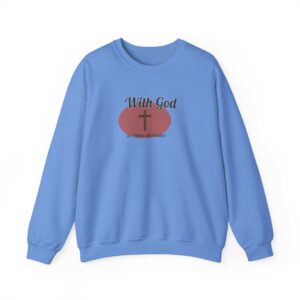 With God All Things Are Possible – "Earthy Heritage" Classic Heavy Blend Crewneck Sweatshirt