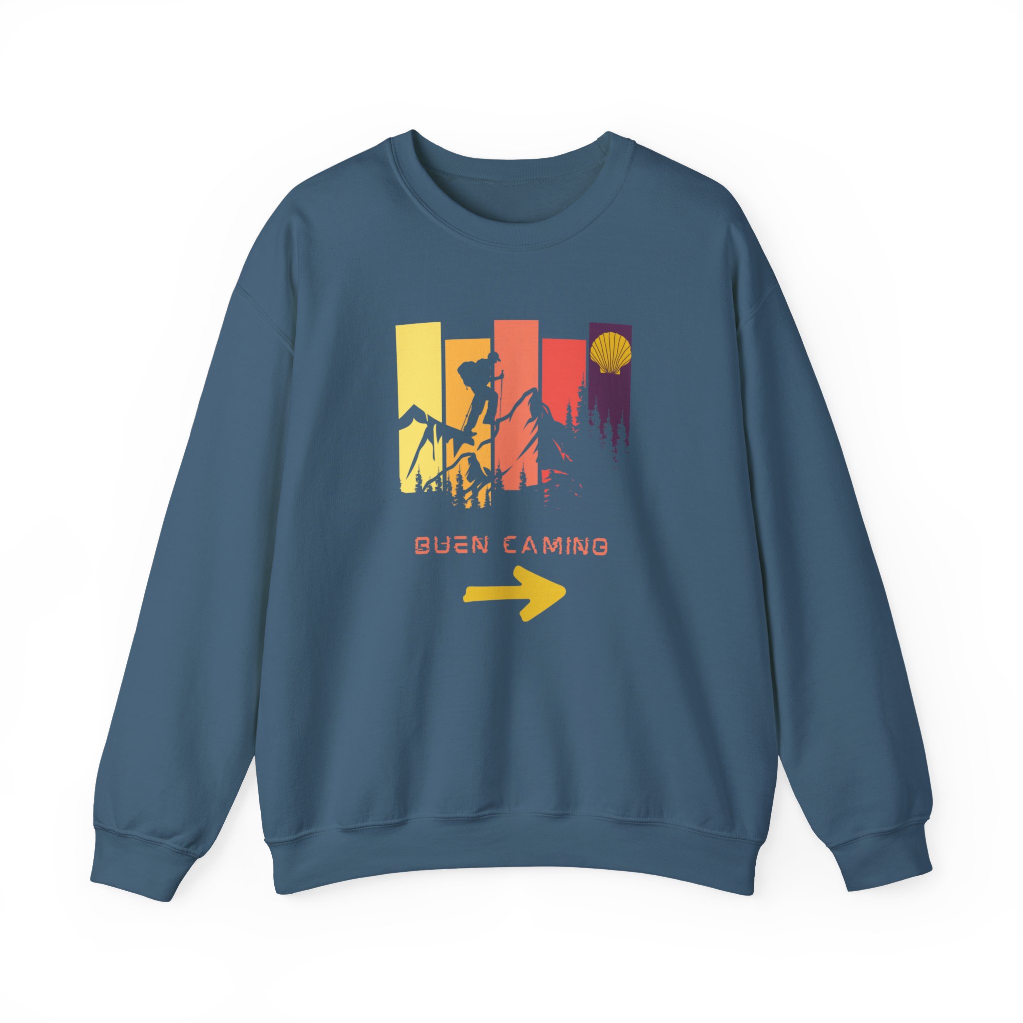 Camino de Santiago – "Retro Peak Hiking" Classic Heavy Blend Crewneck Sweatshirt - Imagen 10