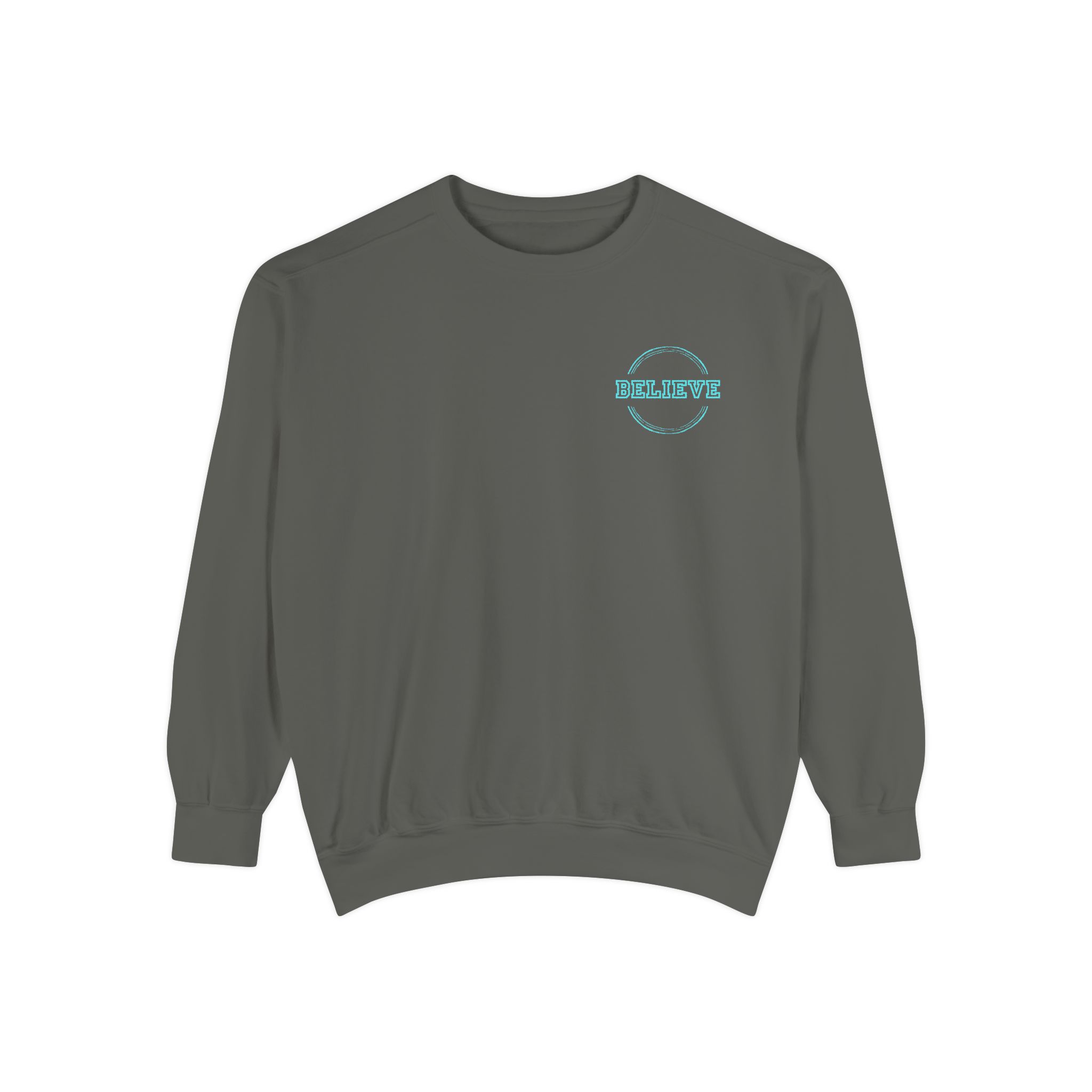 Believe – "Varsity Preppy Circle" Vintage Garment-Dyed Sweatshirt - Imagen 6