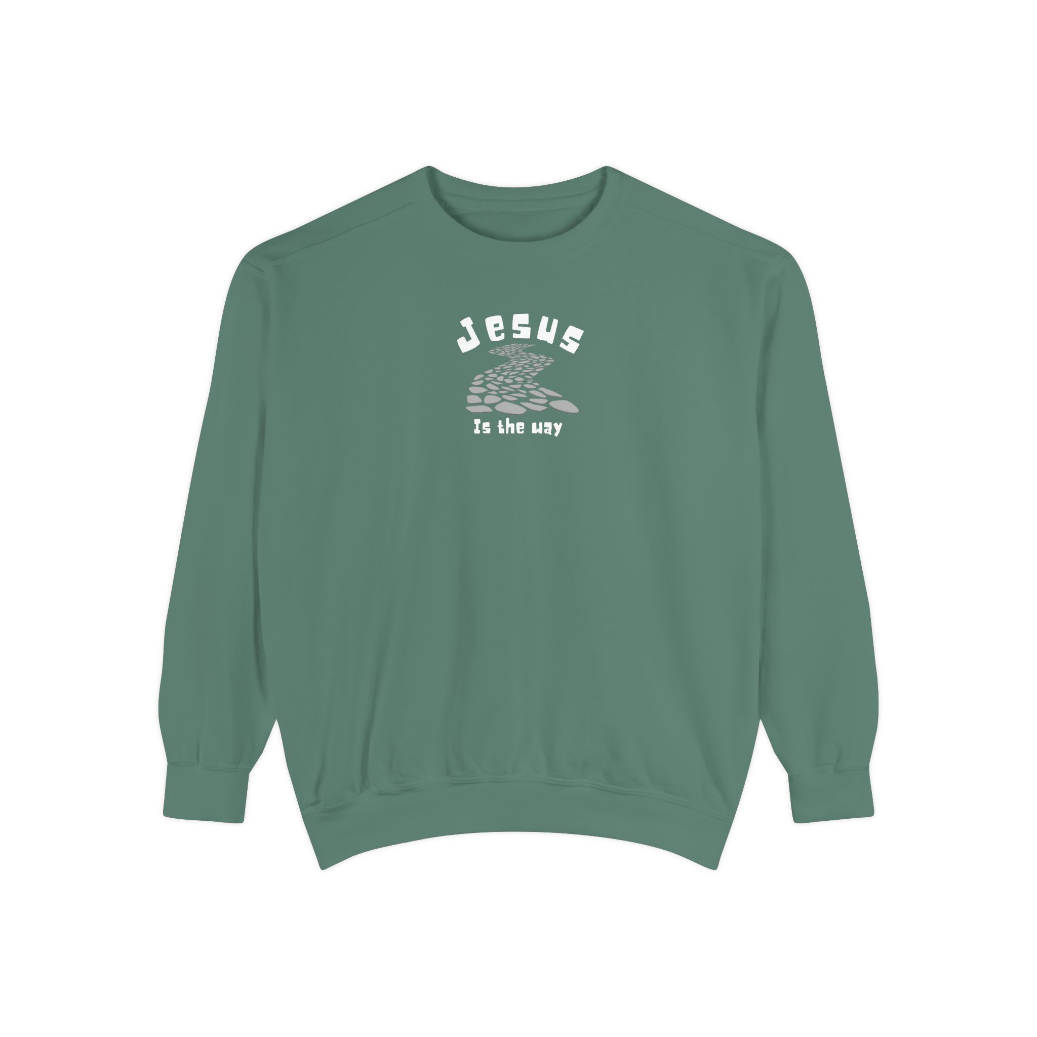 Jesus is the Way – "Stone Path" Vintage Garment-Dyed Sweatshirt - Imagen 4