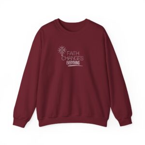 Faith Changes Everything – "Shining Cross" Classic Heavy Blend Crewneck Sweatshirt