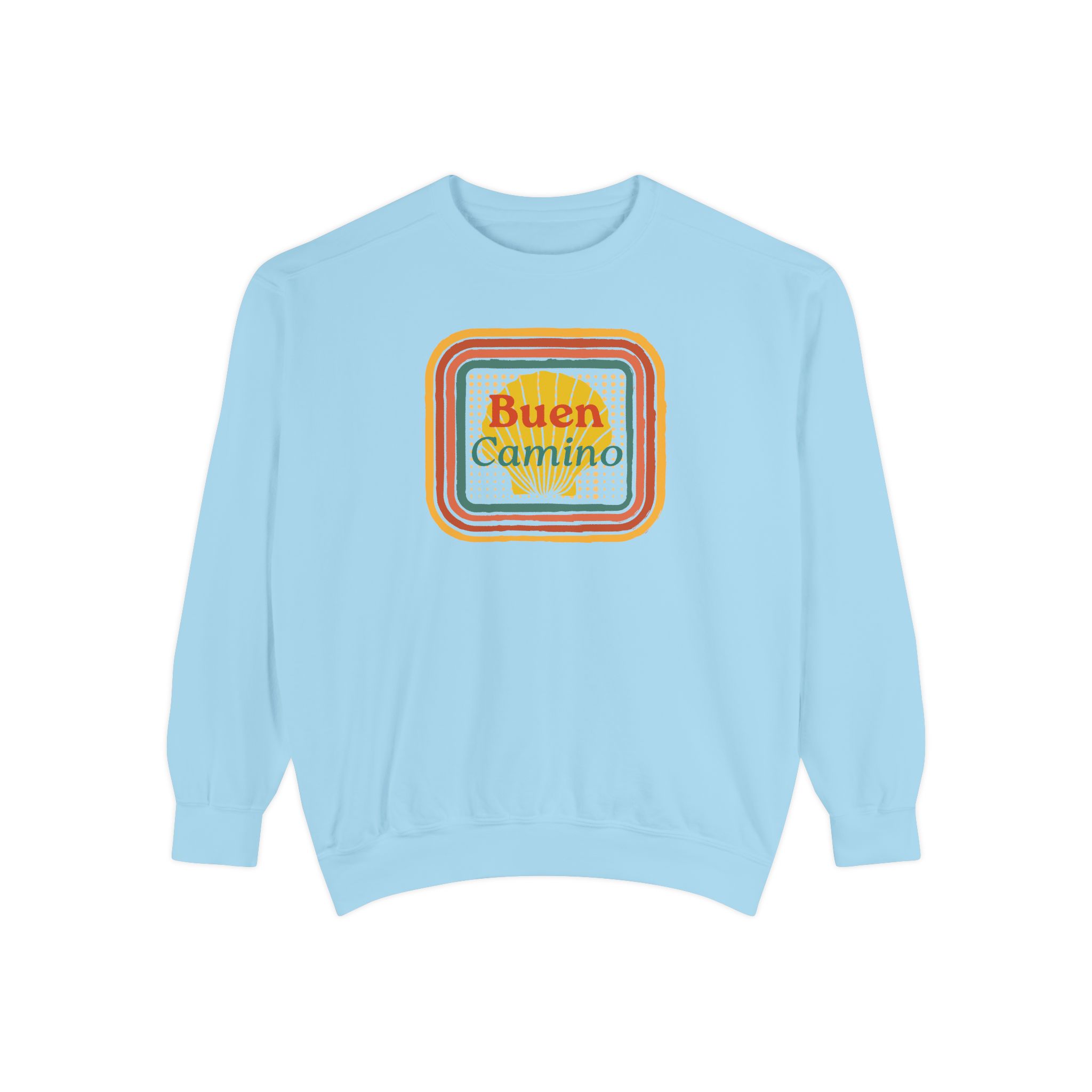 Camino de Santiago – "Retro Shell Badge" Vintage Garment-Dyed Sweatshirt - Imagen 2