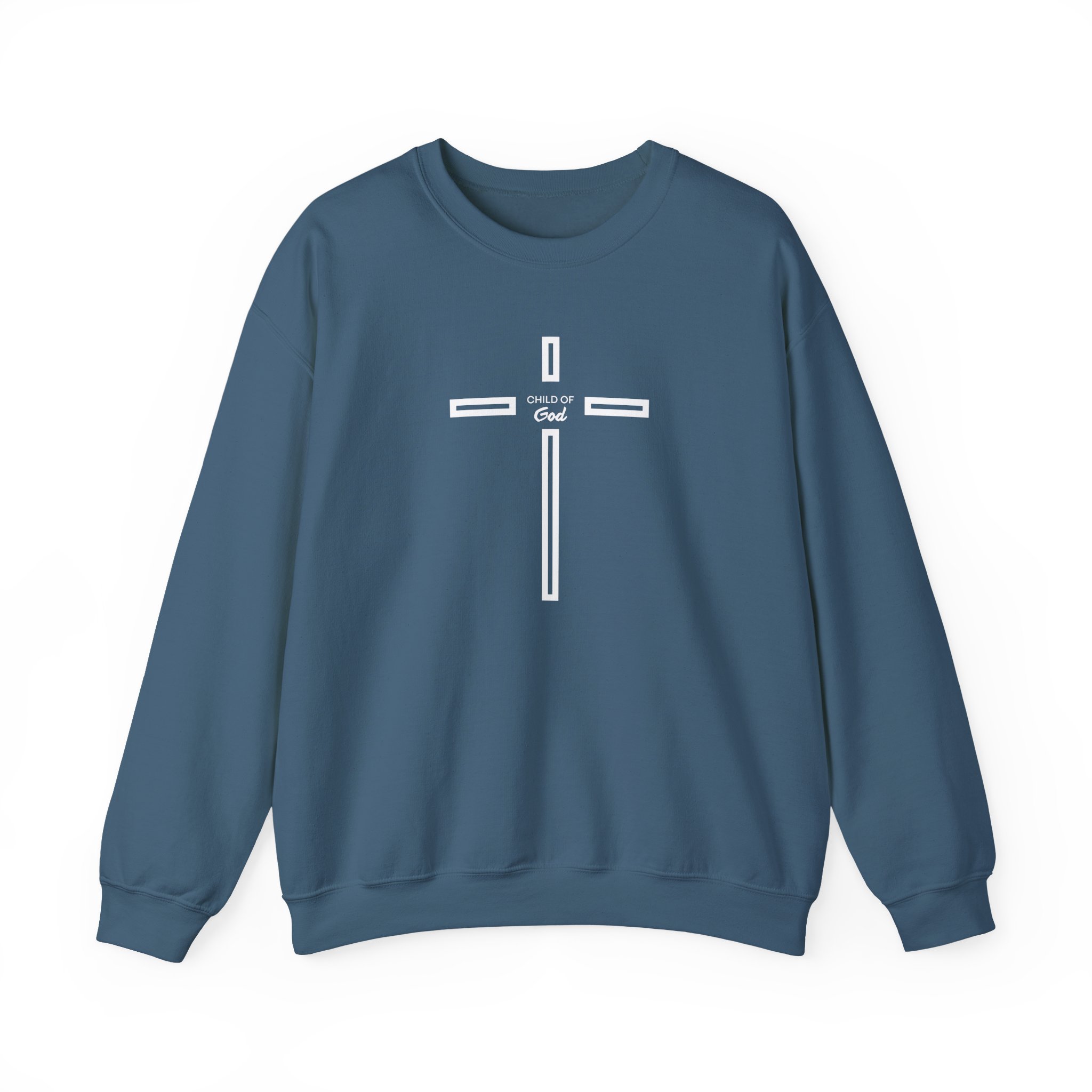 Child of God – "Modern Linear Cross" Classic Heavy Blend Crewneck Sweatshirt - Imagen 5