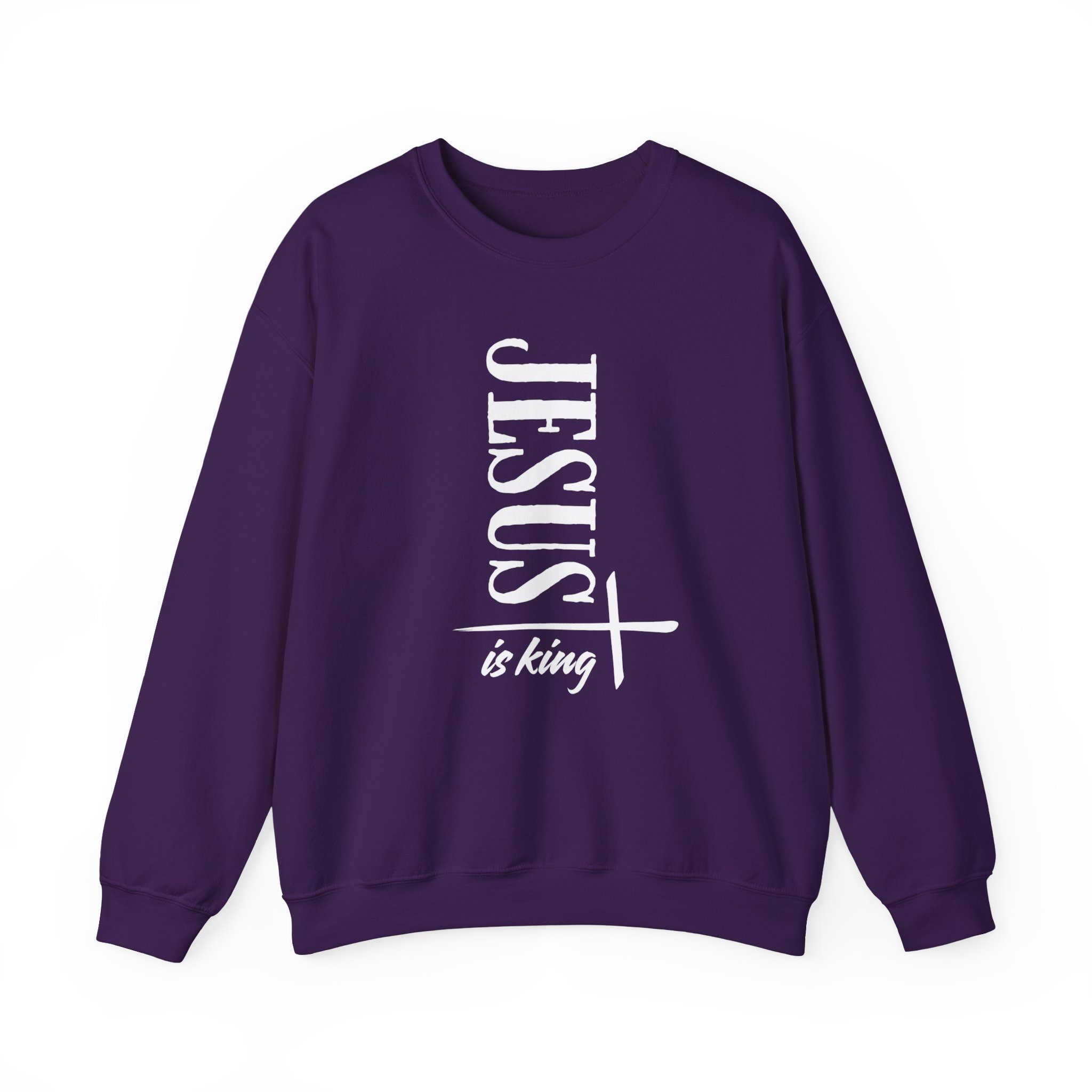 Jesus is King – "Vertical Cross" Classic Heavy Blend Crewneck Sweatshirt - Imagen 13