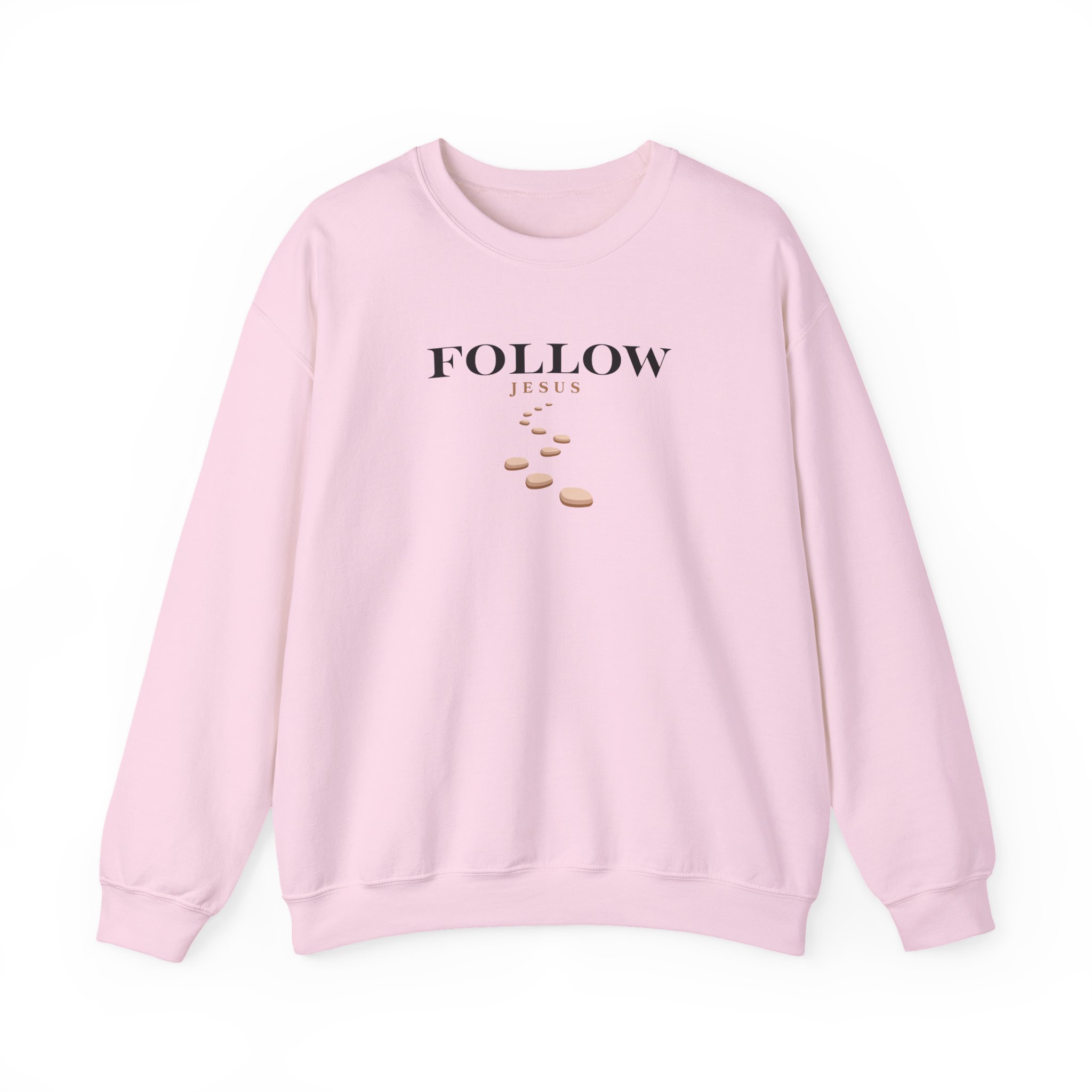 Follow Jesus – "Stepping Stones Journey" Classic Heavy Blend Crewneck Sweatshirt - Imagen 4