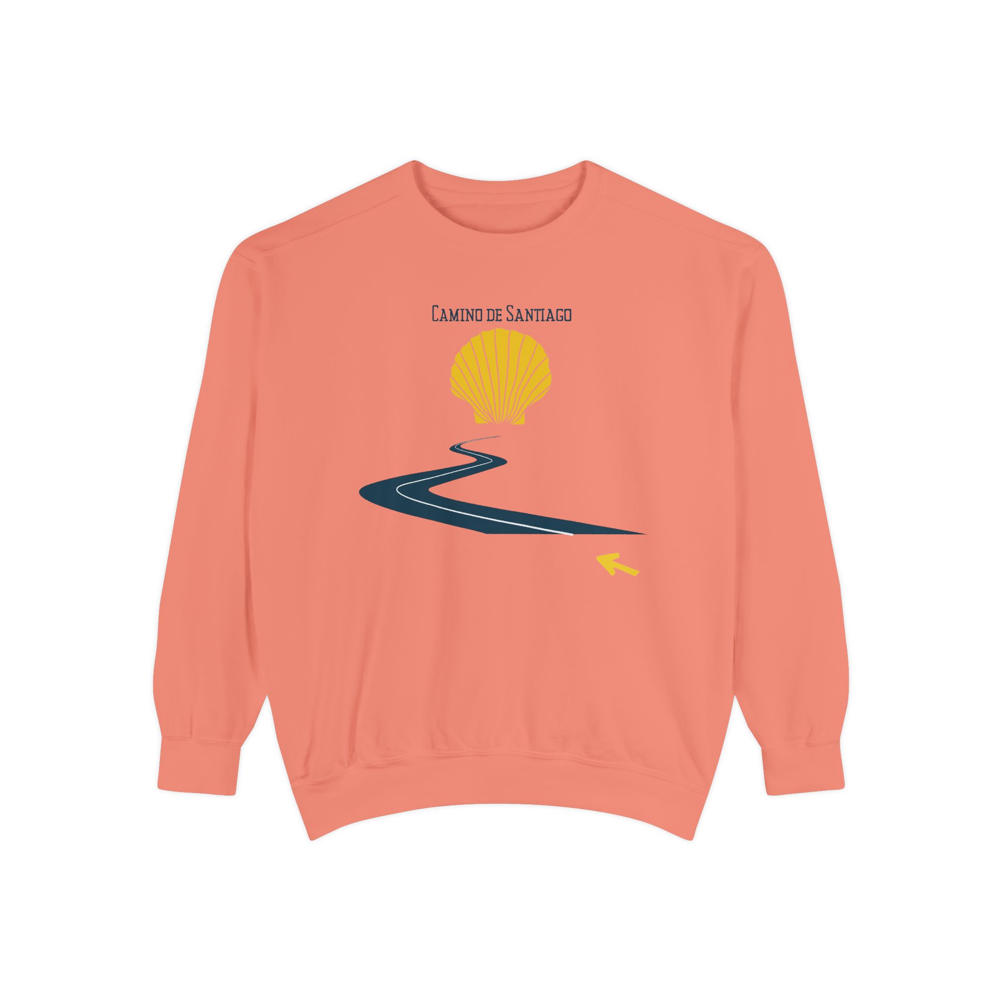 Camino de Santiago – "The Curvy Road" Vintage Garment-Dyed Sweatshirt - Imagen 4
