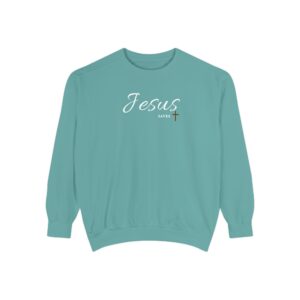 Jesus Saves – "Golden Grace" Vintage Garment-Dyed Sweatshirt