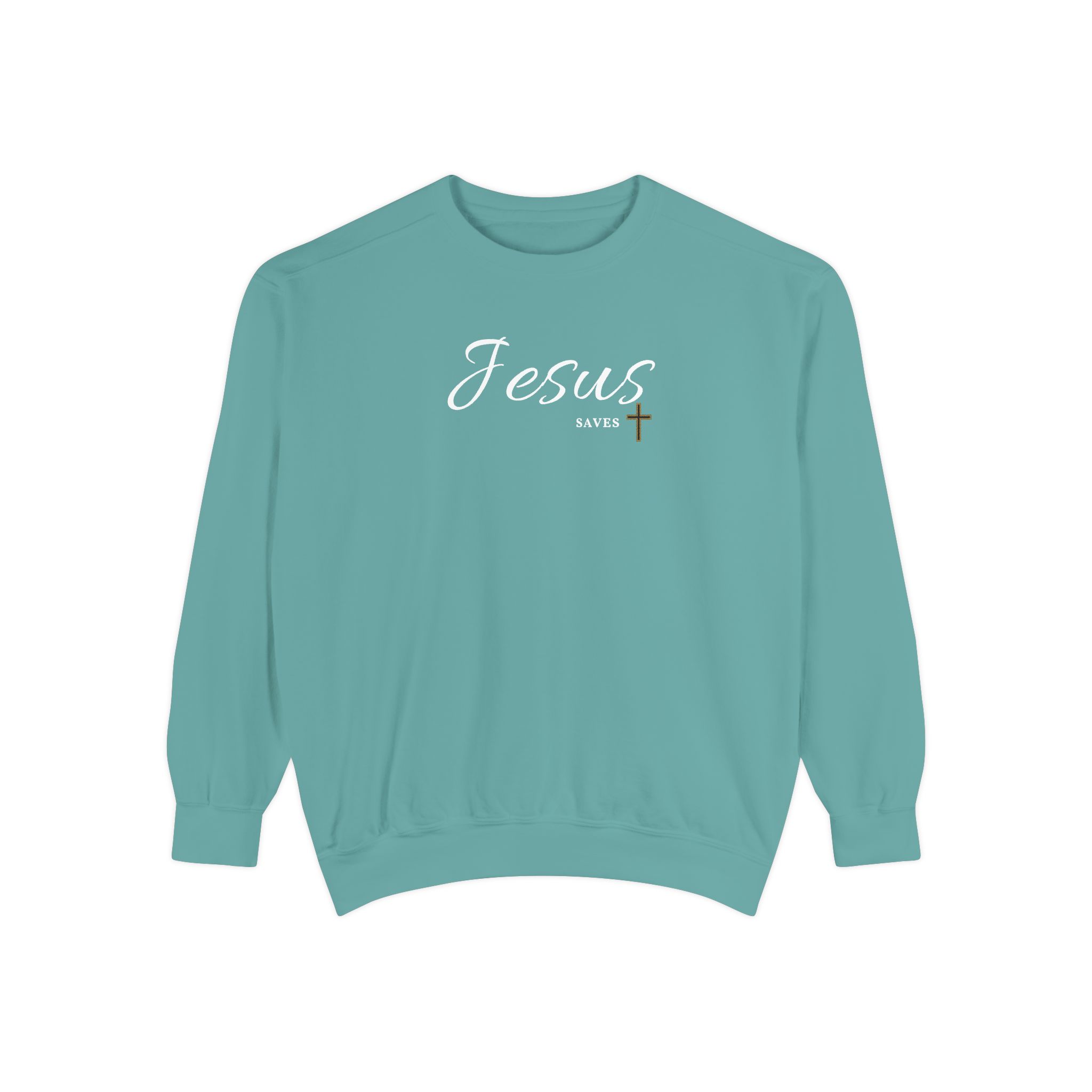 Jesus Saves – "Golden Grace" Vintage Garment-Dyed Sweatshirt
