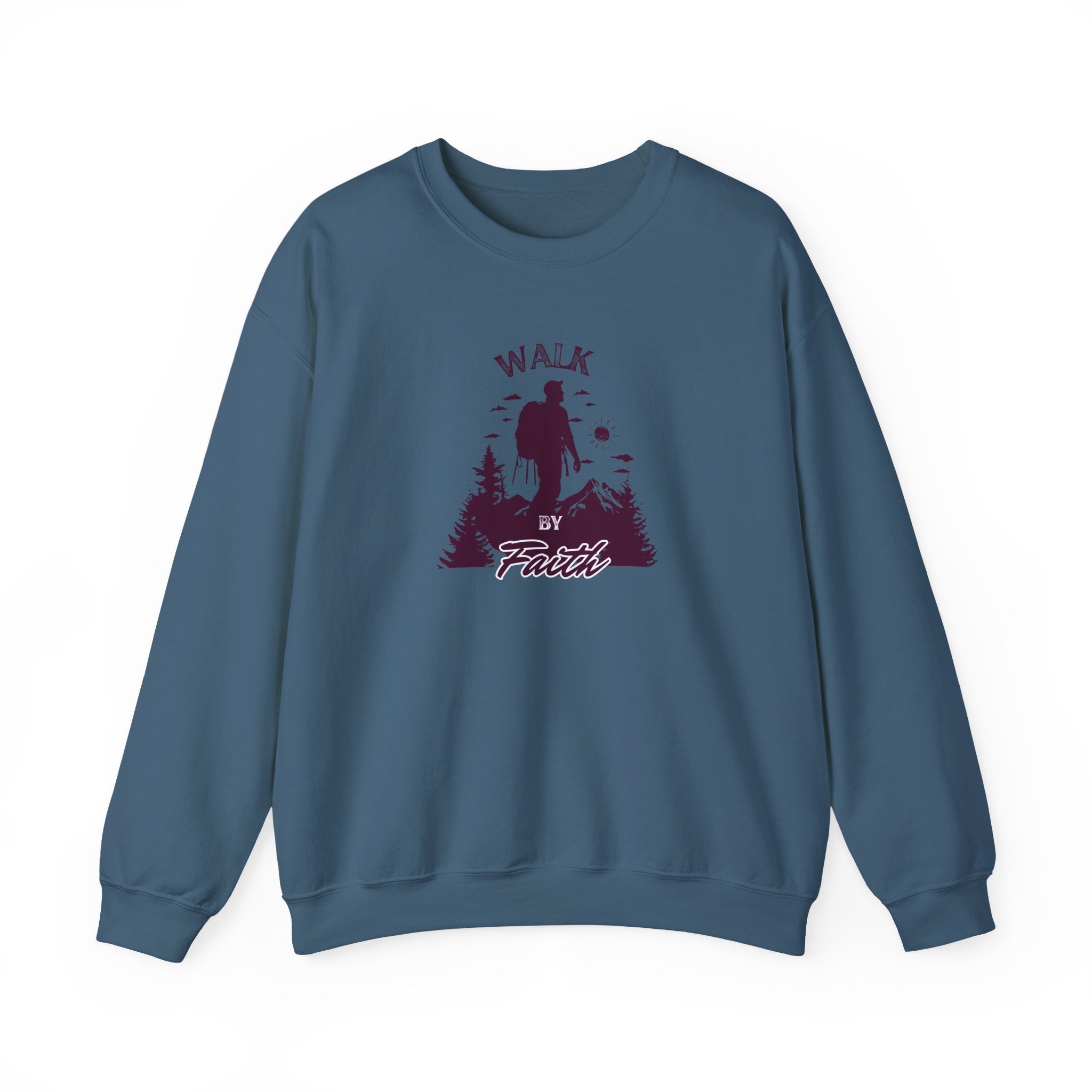 Walk by Faith – "Mountain Journey" Classic Heavy Blend Crewneck Sweatshirt - Imagen 7