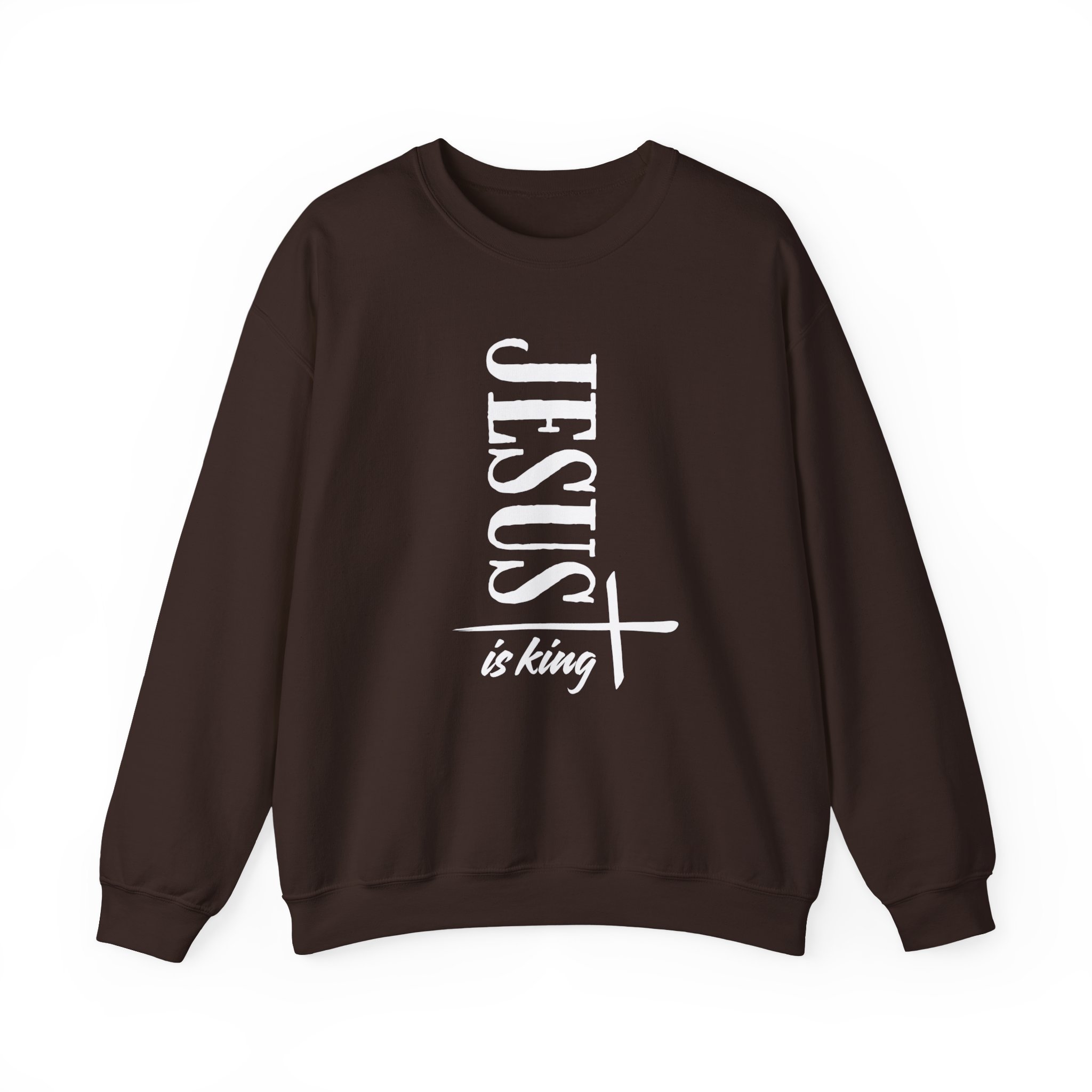 Jesus is King – "Vertical Cross" Classic Heavy Blend Crewneck Sweatshirt - Imagen 5