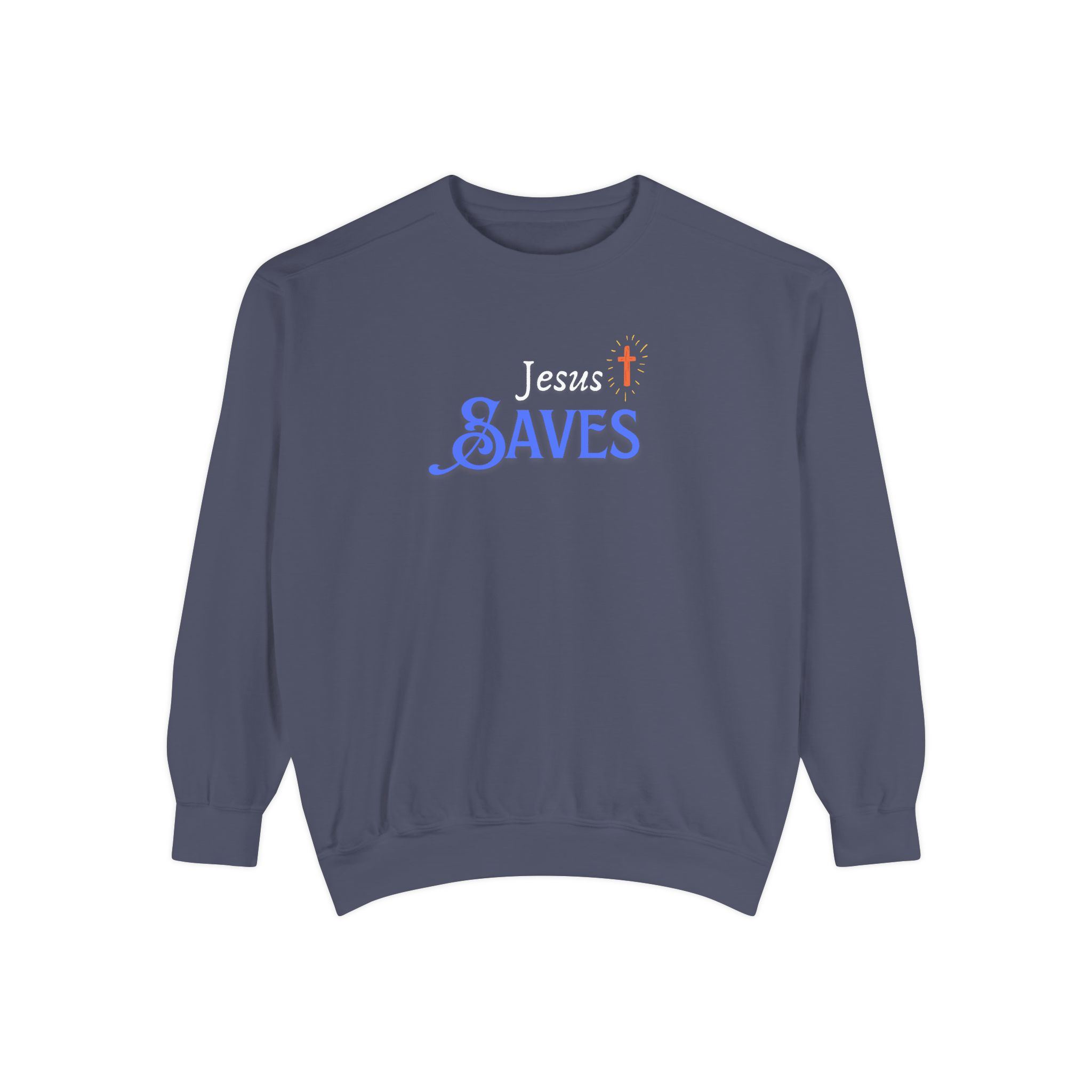 Jesus Saves – "Radiant Hope" Vintage Garment-Dyed Sweatshirt - Imagen 8