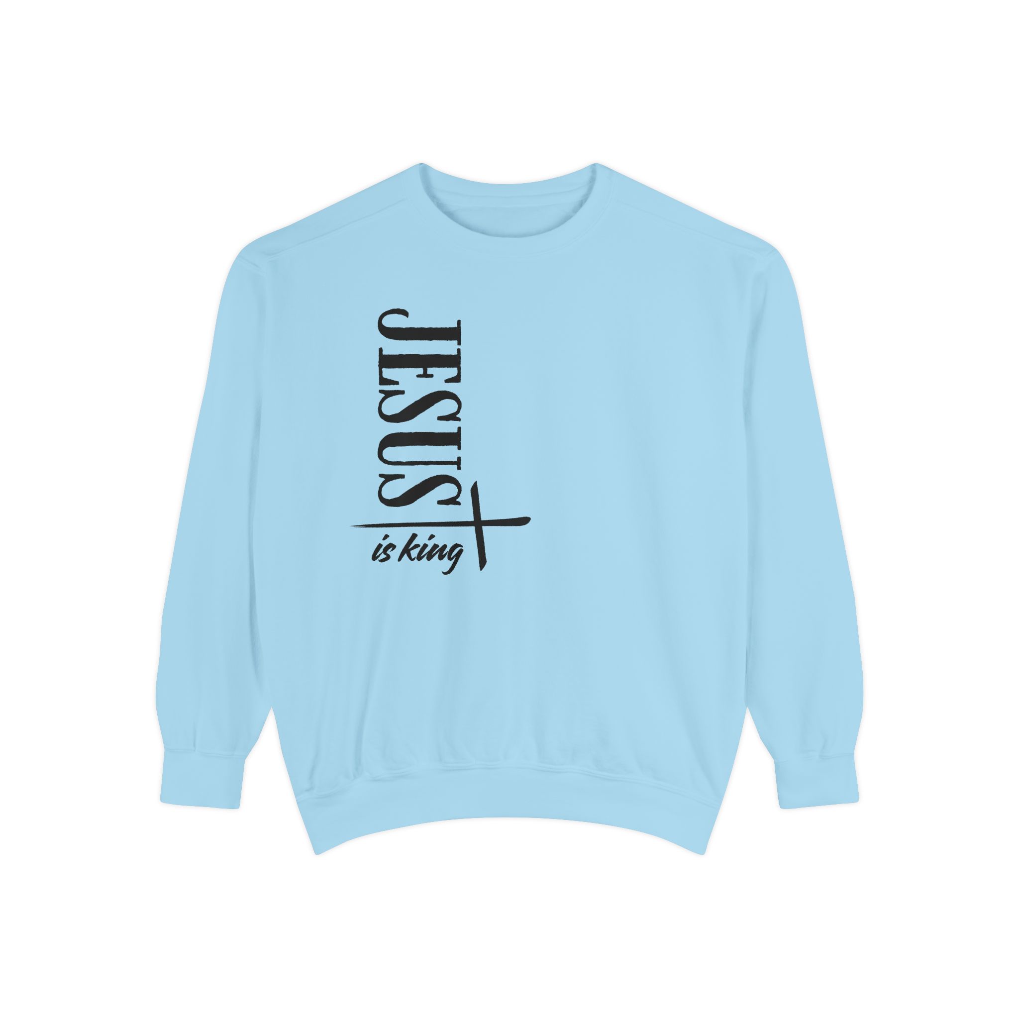 Jesus is King – "Vertical Cross" Vintage Garment-Dyed Sweatshirt - Imagen 6