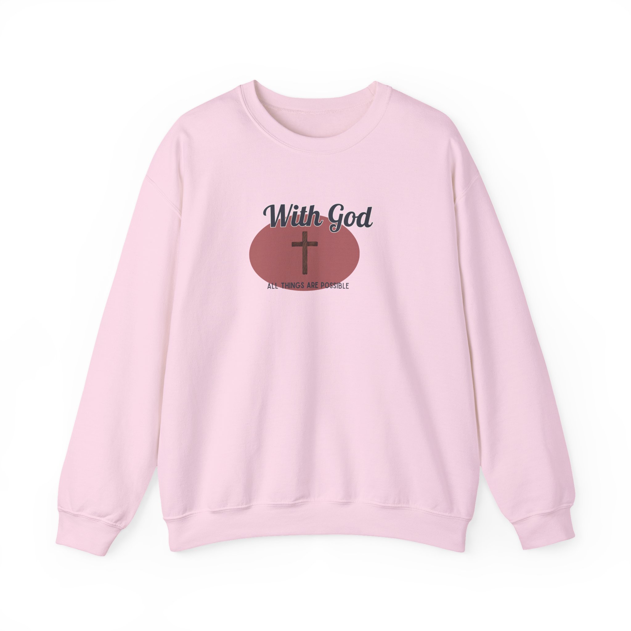 With God All Things Are Possible – "Earthy Heritage" Classic Heavy Blend Crewneck Sweatshirt - Imagen 7