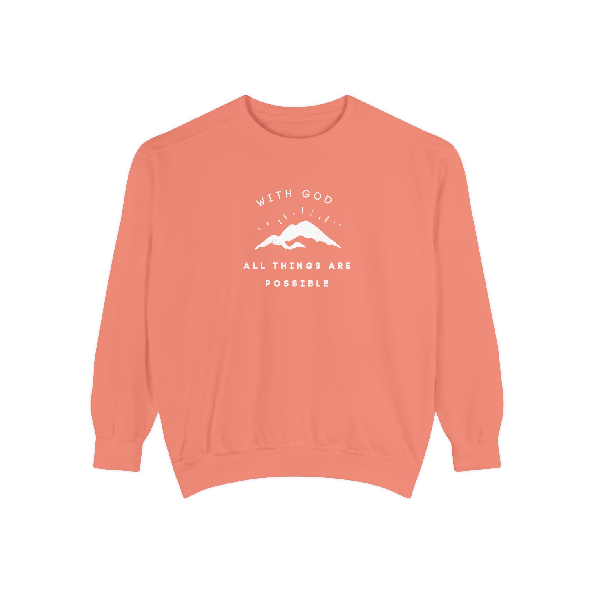 With God All Things Are Possible – "Summit Hope" Vintage Garment-Dyed Sweatshirt - Imagen 6