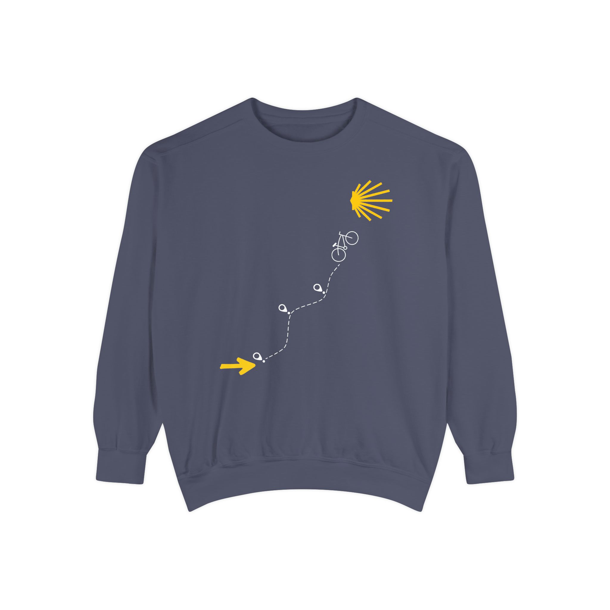 Camino de Santiago – "The Bicigrino Path" Vintage Garment-Dyed Sweatshirt - Imagen 2