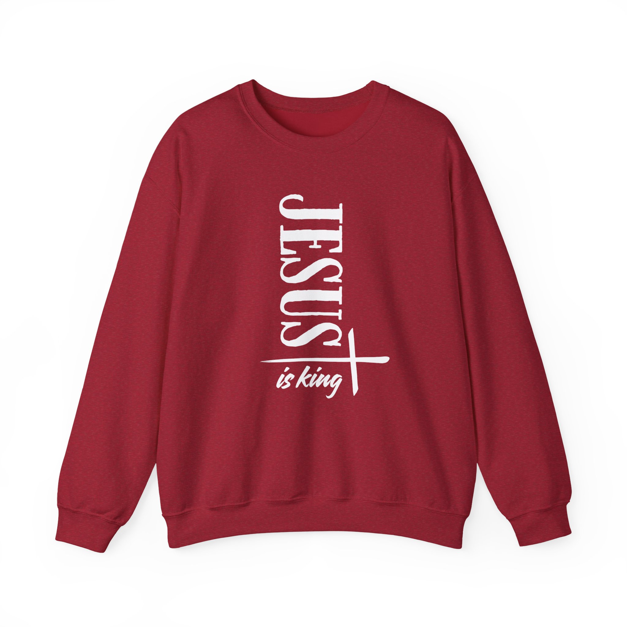 Jesus is King – "Vertical Cross" Classic Heavy Blend Crewneck Sweatshirt - Imagen 11