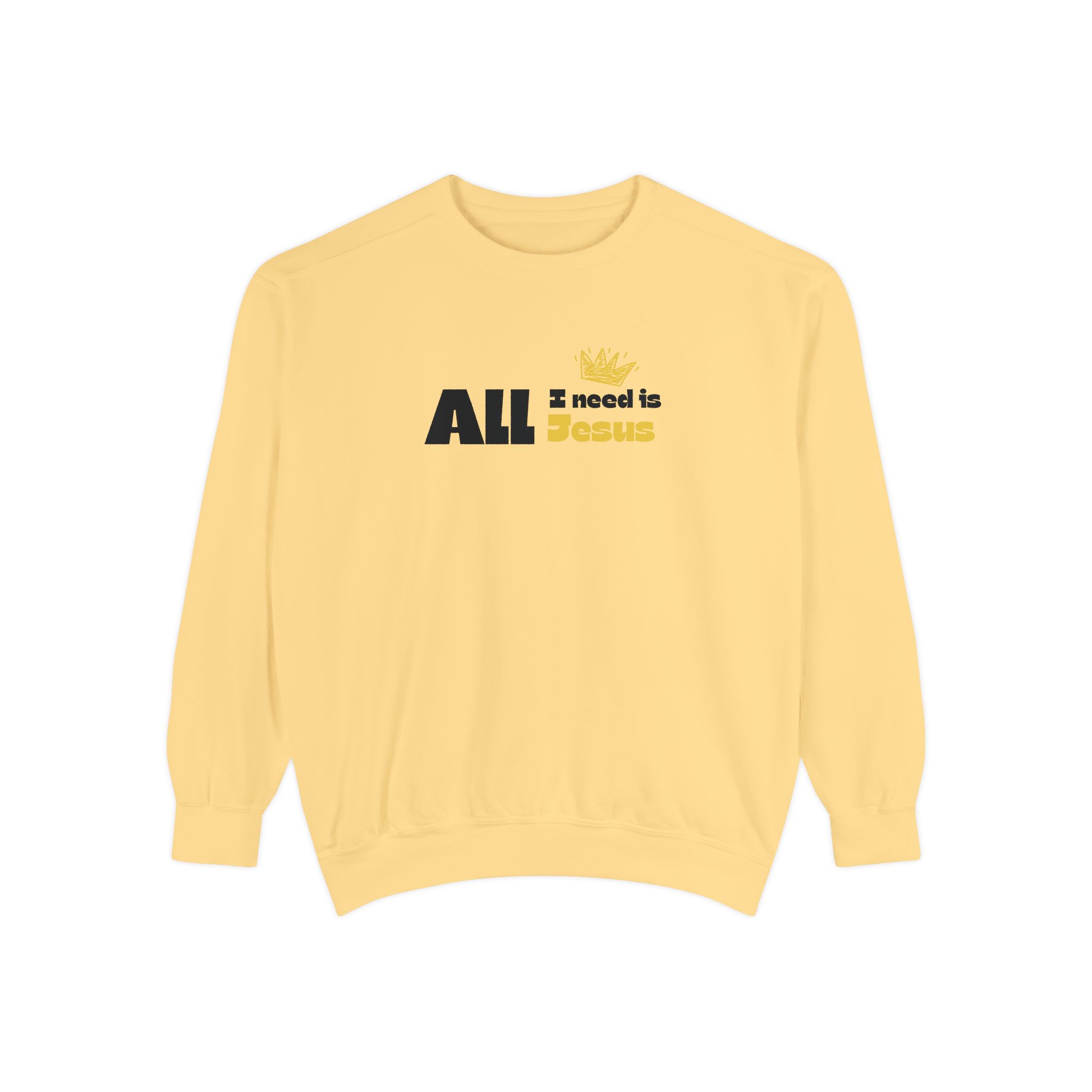 All I Need is Jesus – "The King's Crown" Vintage Garment-Dyed Sweatshirt - Imagen 4