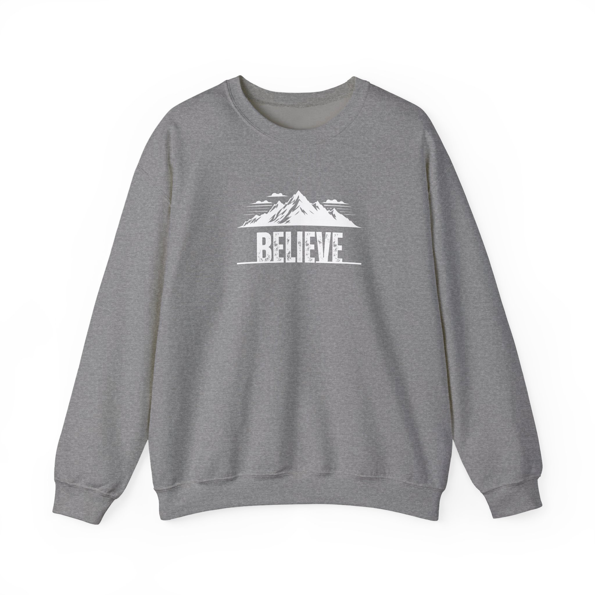 Believe – "The Mountain Summit" Classic Heavy Blend Crewneck Sweatshirt - Imagen 8