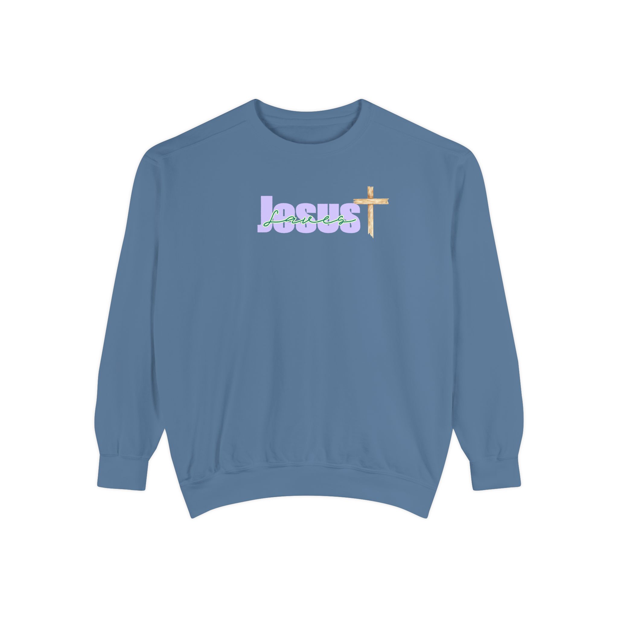 Jesus Saves – "Organic Wood" Vintage Garment-Dyed Sweatshirt - Imagen 11