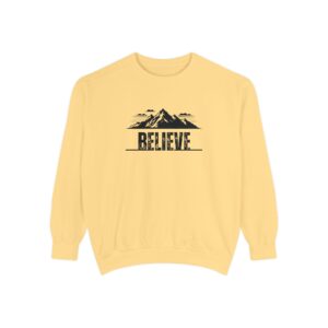 Believe – "The Mountain Summit" Vintage Garment-Dyed Sweatshirt