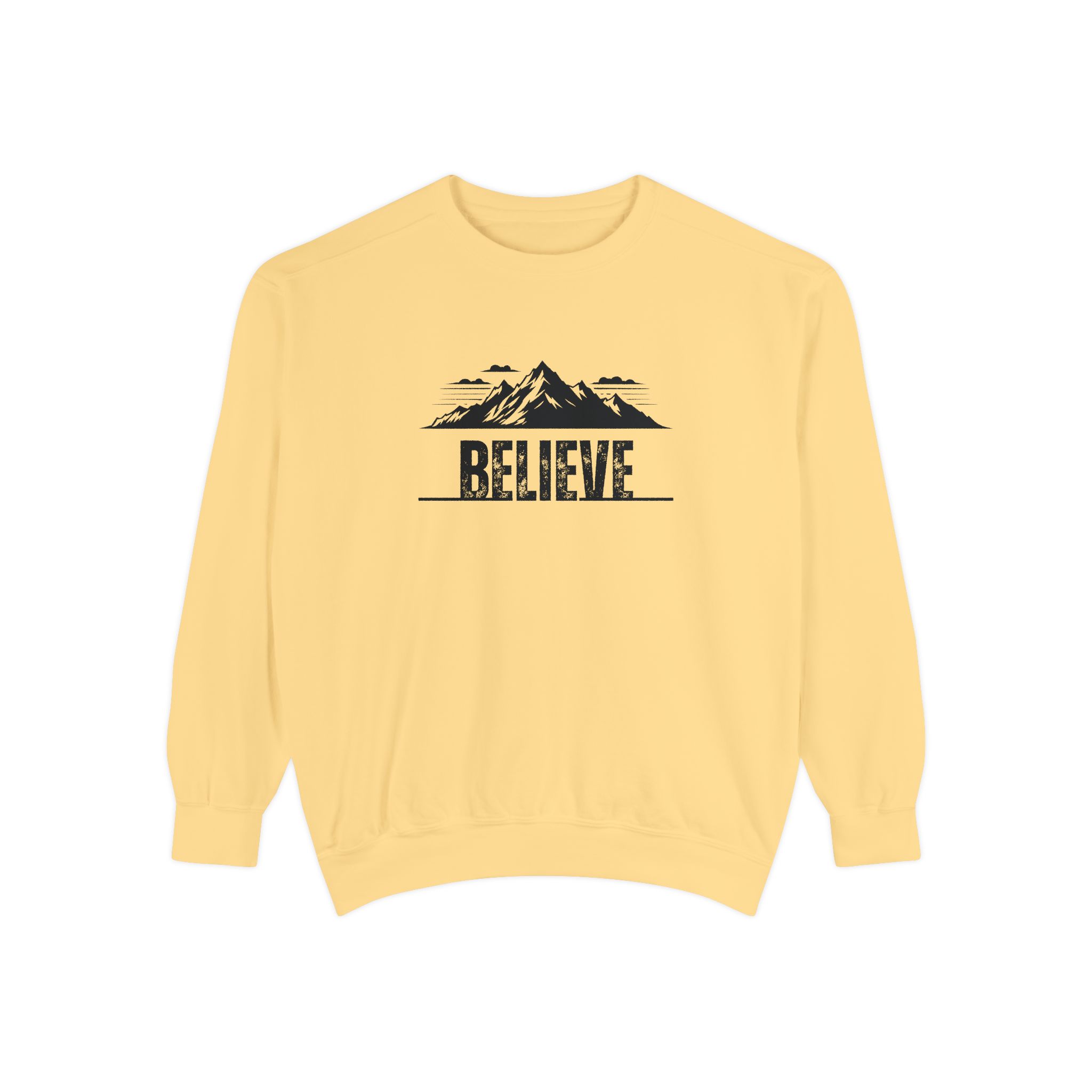 Believe – "The Mountain Summit" Vintage Garment-Dyed Sweatshirt