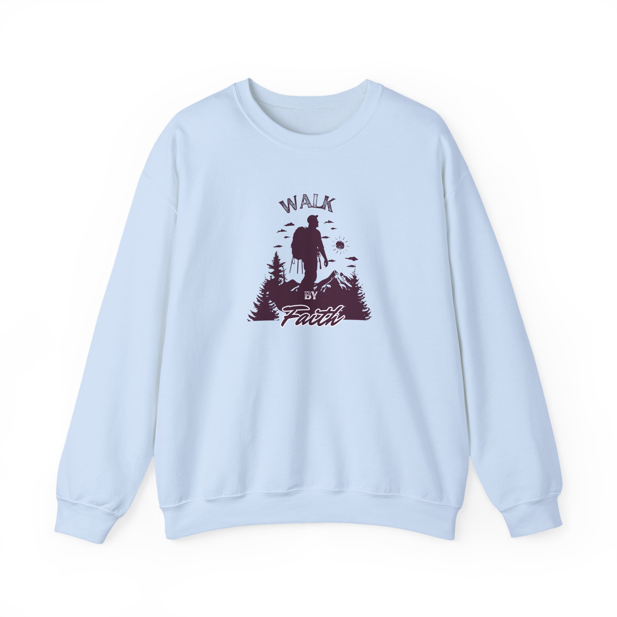 Walk by Faith – "Mountain Journey" Classic Heavy Blend Crewneck Sweatshirt - Imagen 4