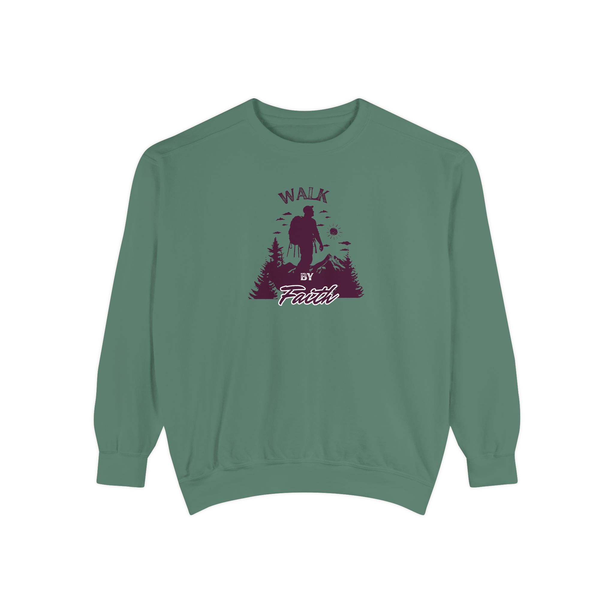 Walk by Faith – "Mountain Journey" Vintage Garment-Dyed Sweatshirt - Imagen 7