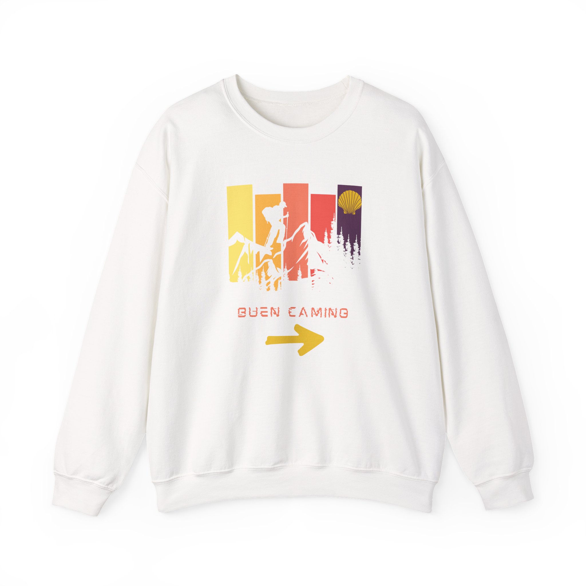 Camino de Santiago – "Retro Peak Hiking" Classic Heavy Blend Crewneck Sweatshirt - Imagen 5