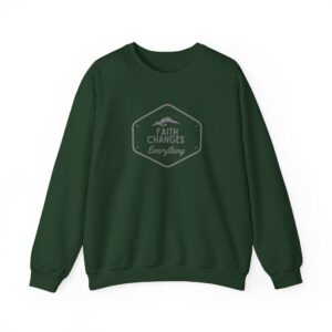 Faith Changes Everything – "Mountain Badge" Classic Heavy Blend Crewneck Sweatshirt