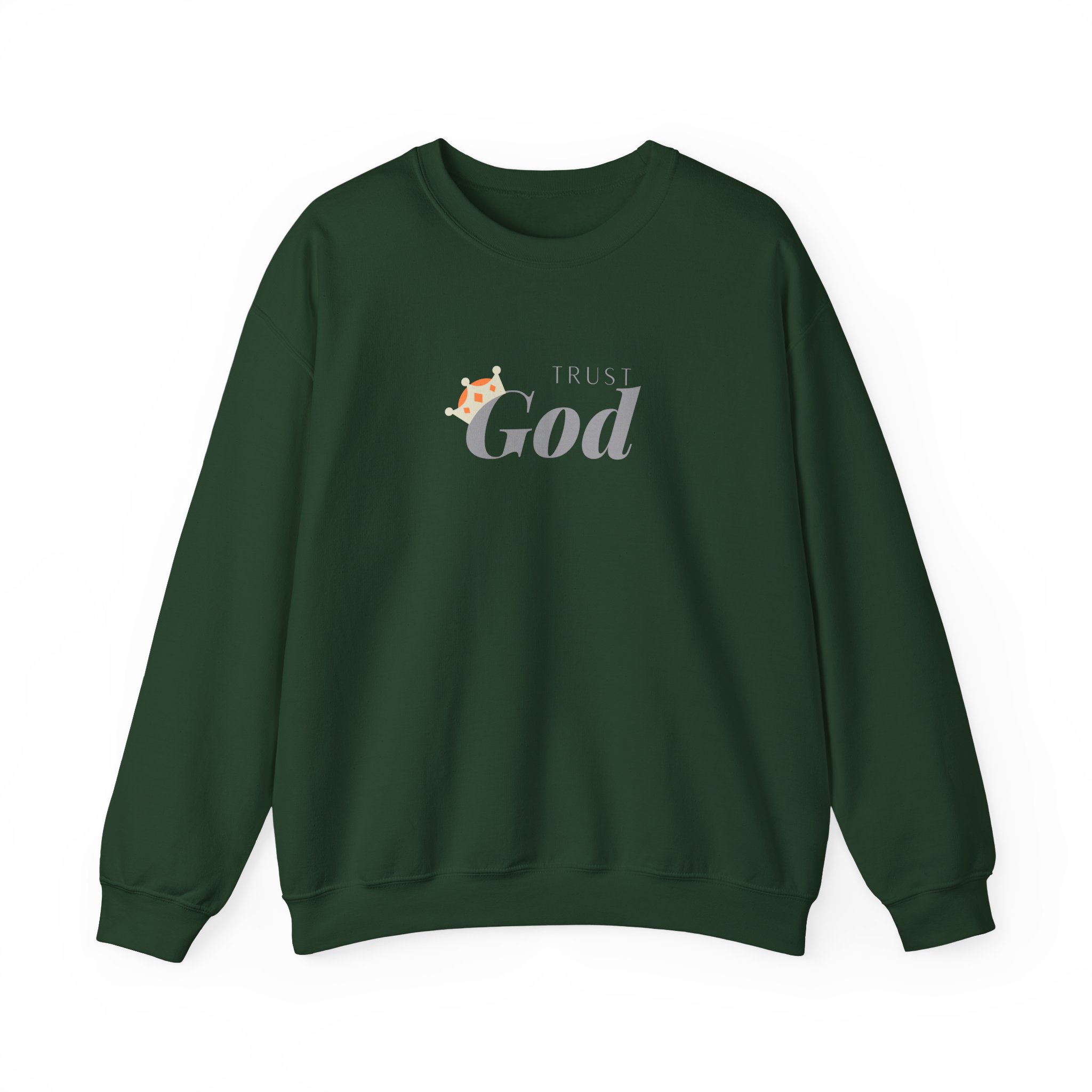 Trust God – "Crowned Faith" Classic Heavy Blend Crewneck Sweatshirt - Imagen 5