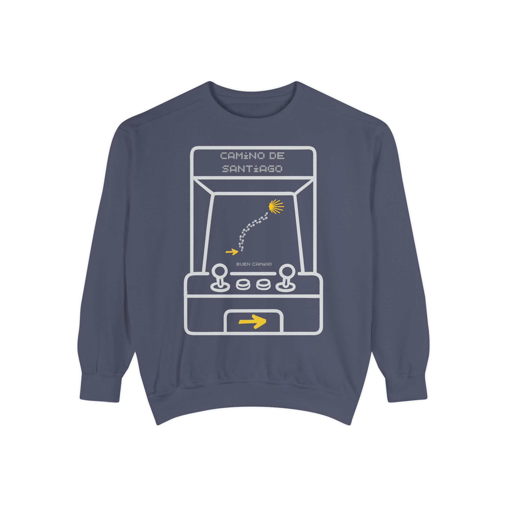 Camino de Santiago – "Retro Arcade Pixel" Vintage Garment-Dyed Sweatshirt